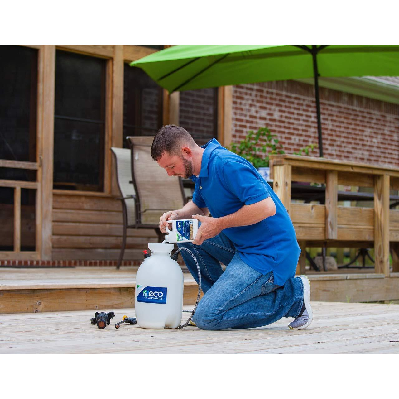 Eco Advance Exterior Wood Siloxane Odorless Spray-On Application Waterproofer Water Repellent  Safe For Use Around Plants  Pets  And People  Concentrate  16 Oz  Makes 1 Gallon