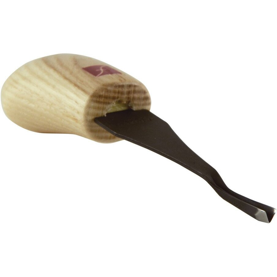Flexcut Palm V-Tool  High Carbon Steel  Solid Ash Handle  5/32 Inch  45 Degrees (Fr317)