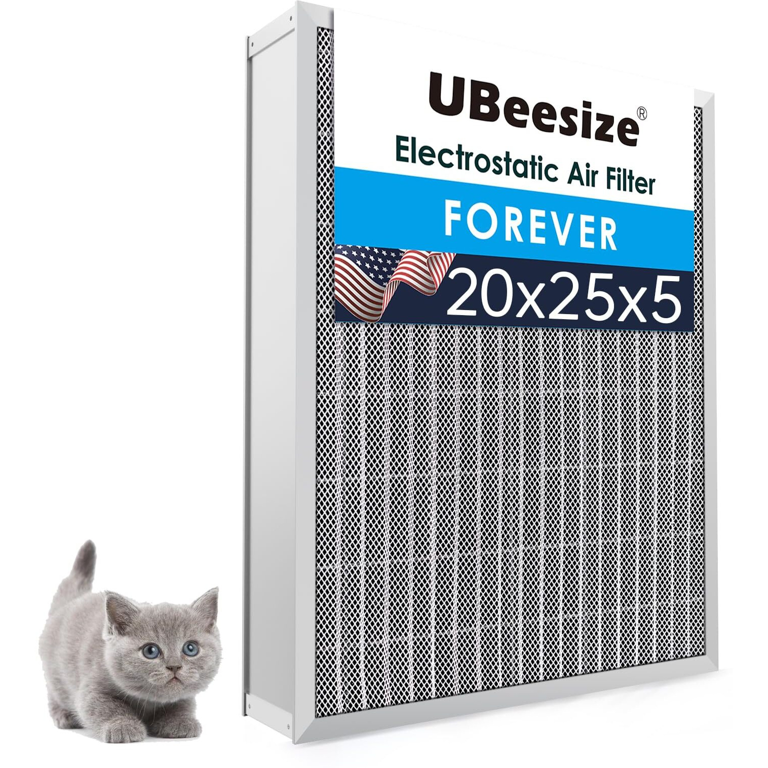 Ubeesize 20X25X5 Reusable Air Filter Hvac Ac Furnace Filter Washable  Lasts A Lifetime Permanent Filter For Lennox (X6673)  Honeywell (Fc100A1037) Carrier And More(Actual Size19.88X24.72X4.33Inch)