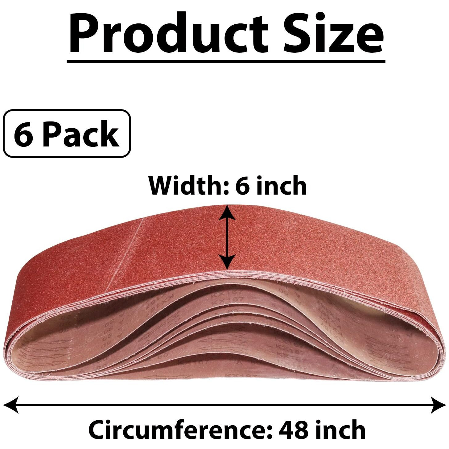 6 X 48 Sanding Belts  80 Grit 6X48 Inch Sanding Belt For Belt Sander  6X48 Aluminum Oxide Belt Sander Sanding Belts For Woodworking  6 Pack(6X48In  80 Grit)