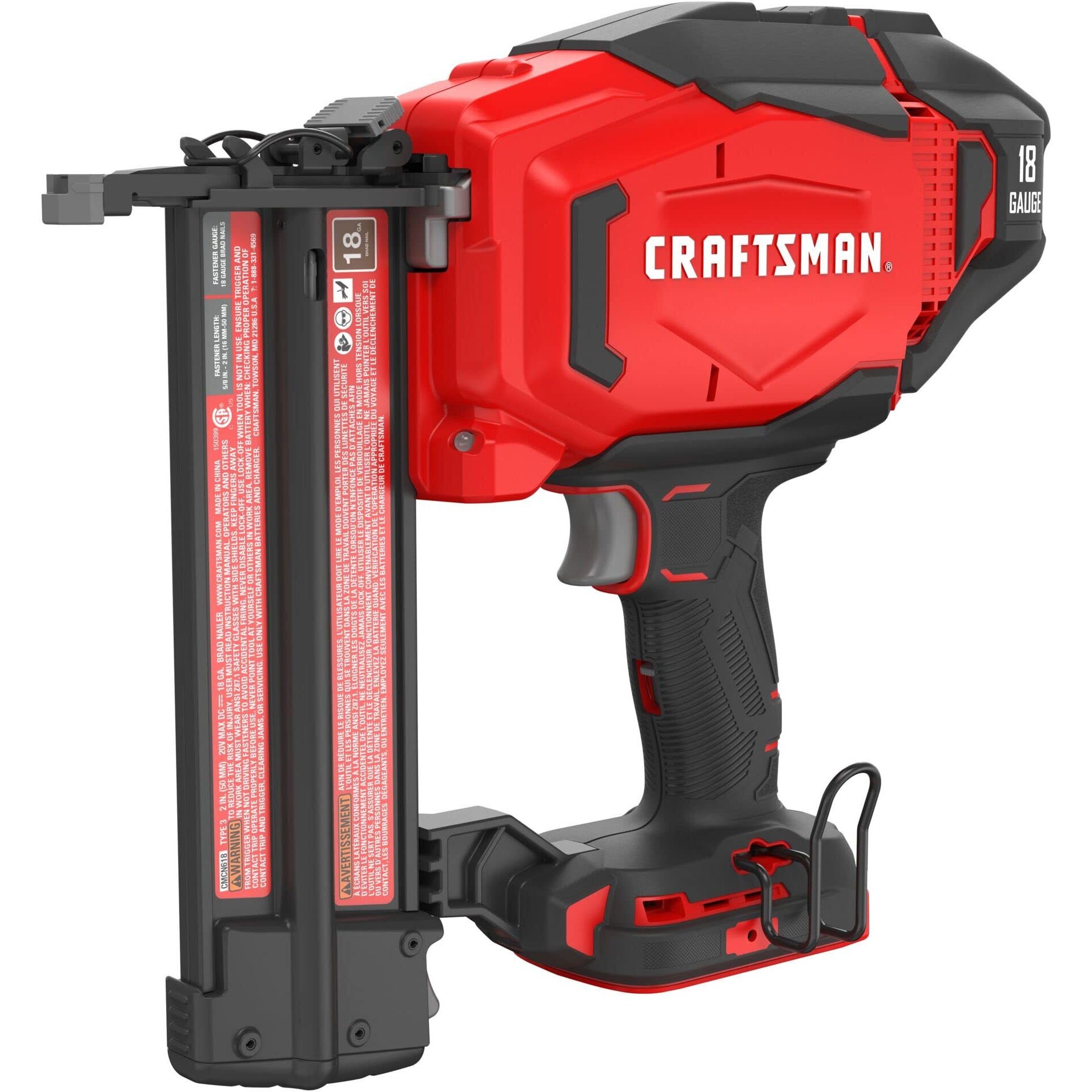Craftsman V20 Brad Nailer  18Ga  Cordless  Bare Tool Only (Cmcn618B)