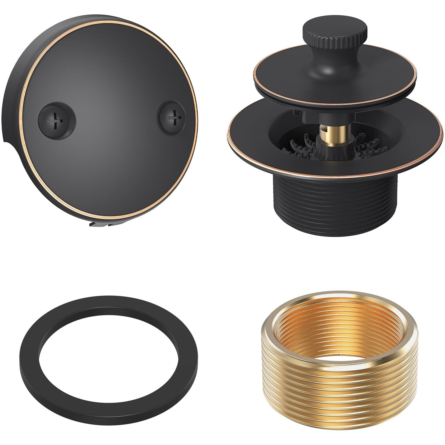 Oil Rubbed Bronze Tub Drain Trim Set Conversion Kit Assembly