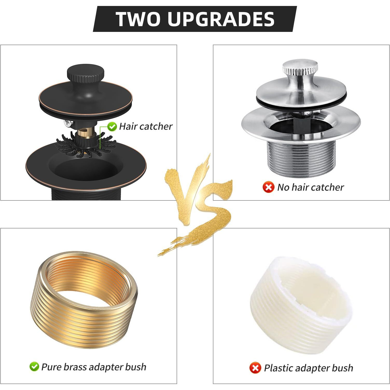 Oil Rubbed Bronze Tub Drain Trim Set Conversion Kit Assembly