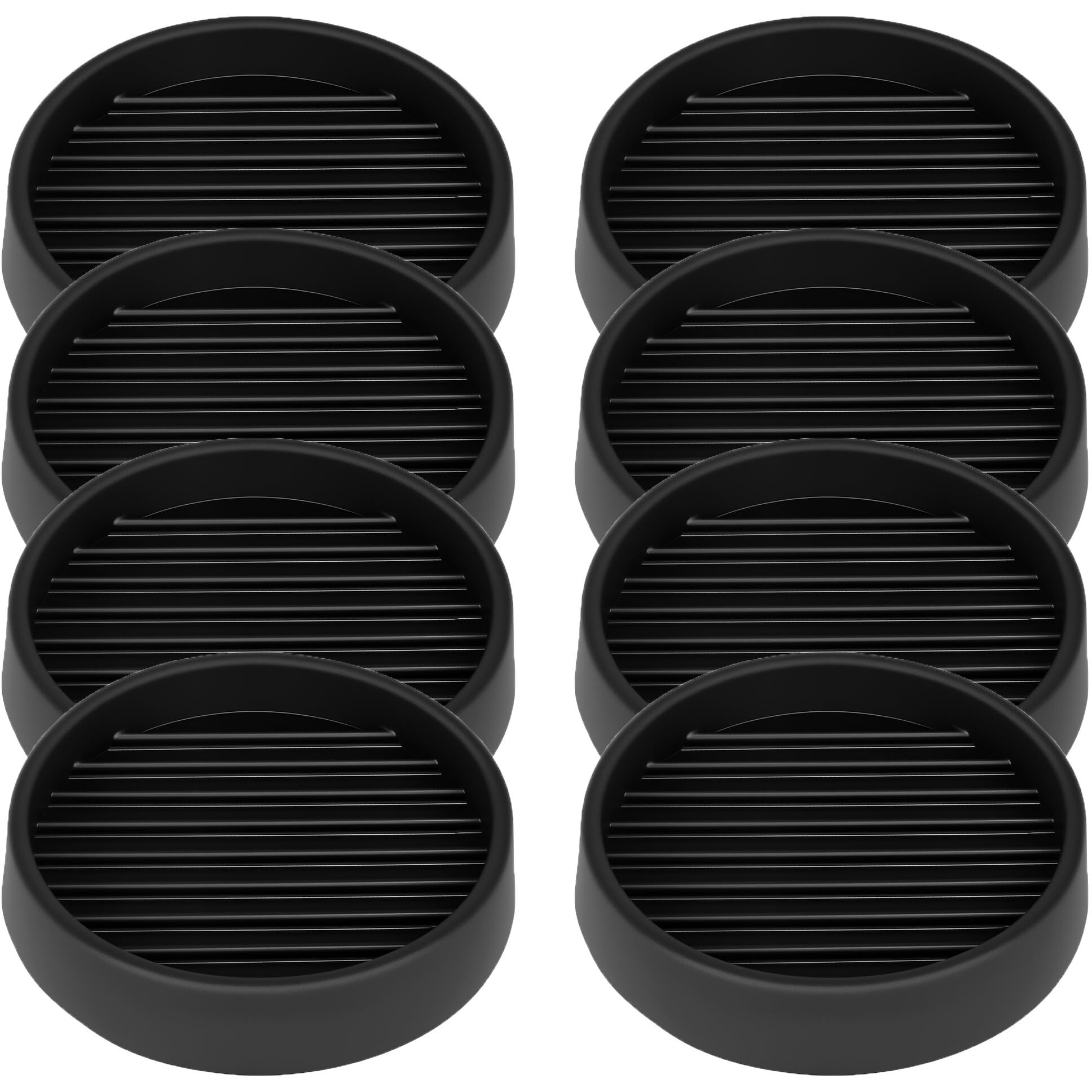 Non Slip Furniture Pads  2.5Round Rubber Caster Cups  8 Pcs Furniture Coasters  Anti-Slip Gripper  Anti Slide Furnitures Feet Floor Protectors For Bed Couch Stoppers - Black