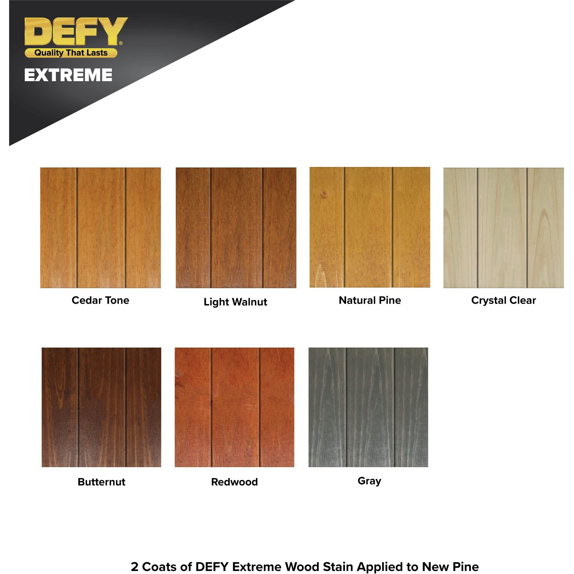 Defy Extreme Wood Stain And Sealer In One - 1 Gallon Semi-Transparent Waterproof Coating For All Wood Types - Butternut