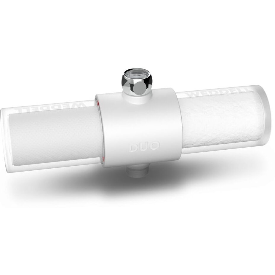 Weddell Duo Shower Filter - Nsf Certified Shower Filter  High Pressure Activated Carbon Filter  Removes Chlorine  Pfas & Particulates  Clinically Tested For Healthier Skin & Hair (White)