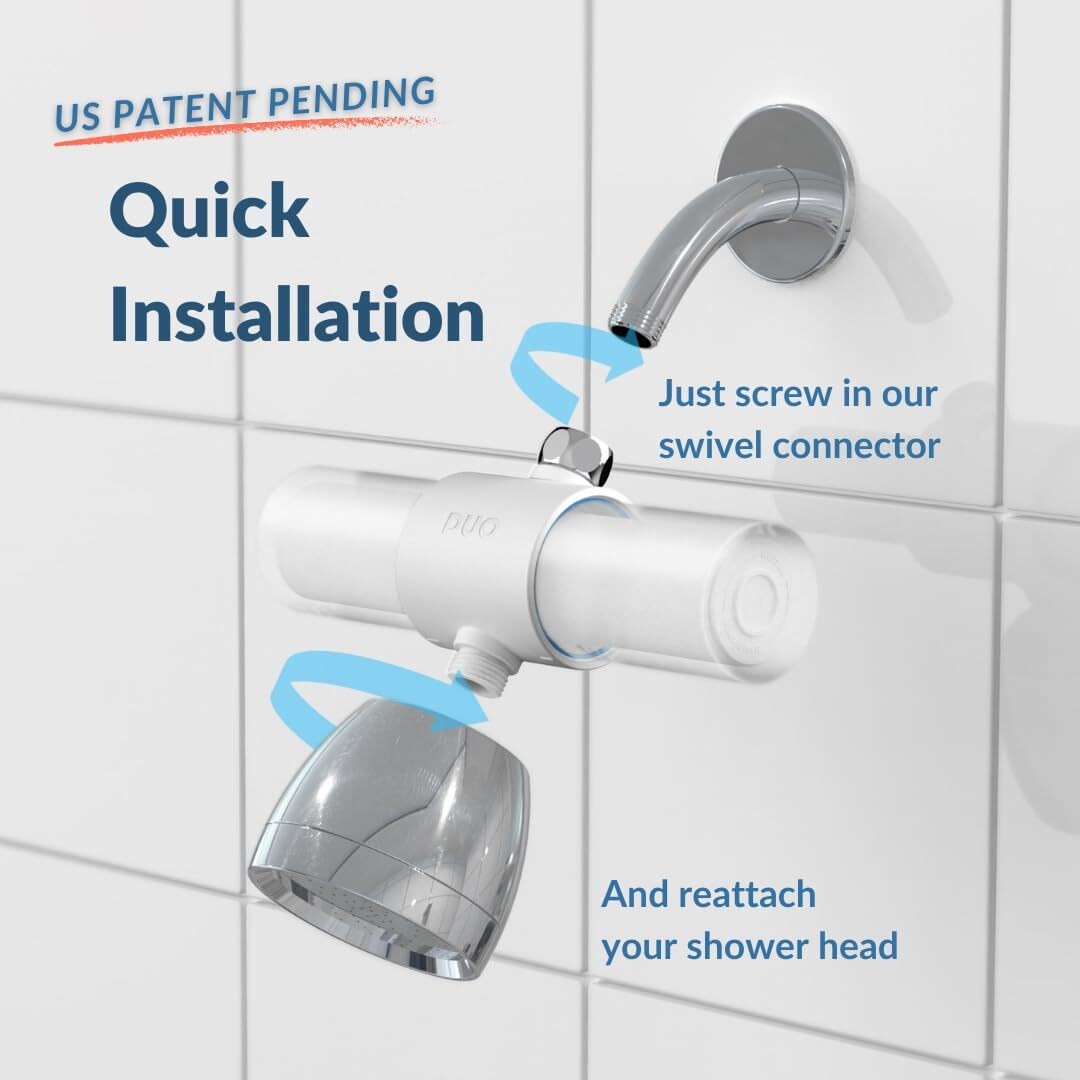 Weddell Duo Shower Filter - Nsf Certified Shower Filter  High Pressure Activated Carbon Filter  Removes Chlorine  Pfas & Particulates  Clinically Tested For Healthier Skin & Hair (White)