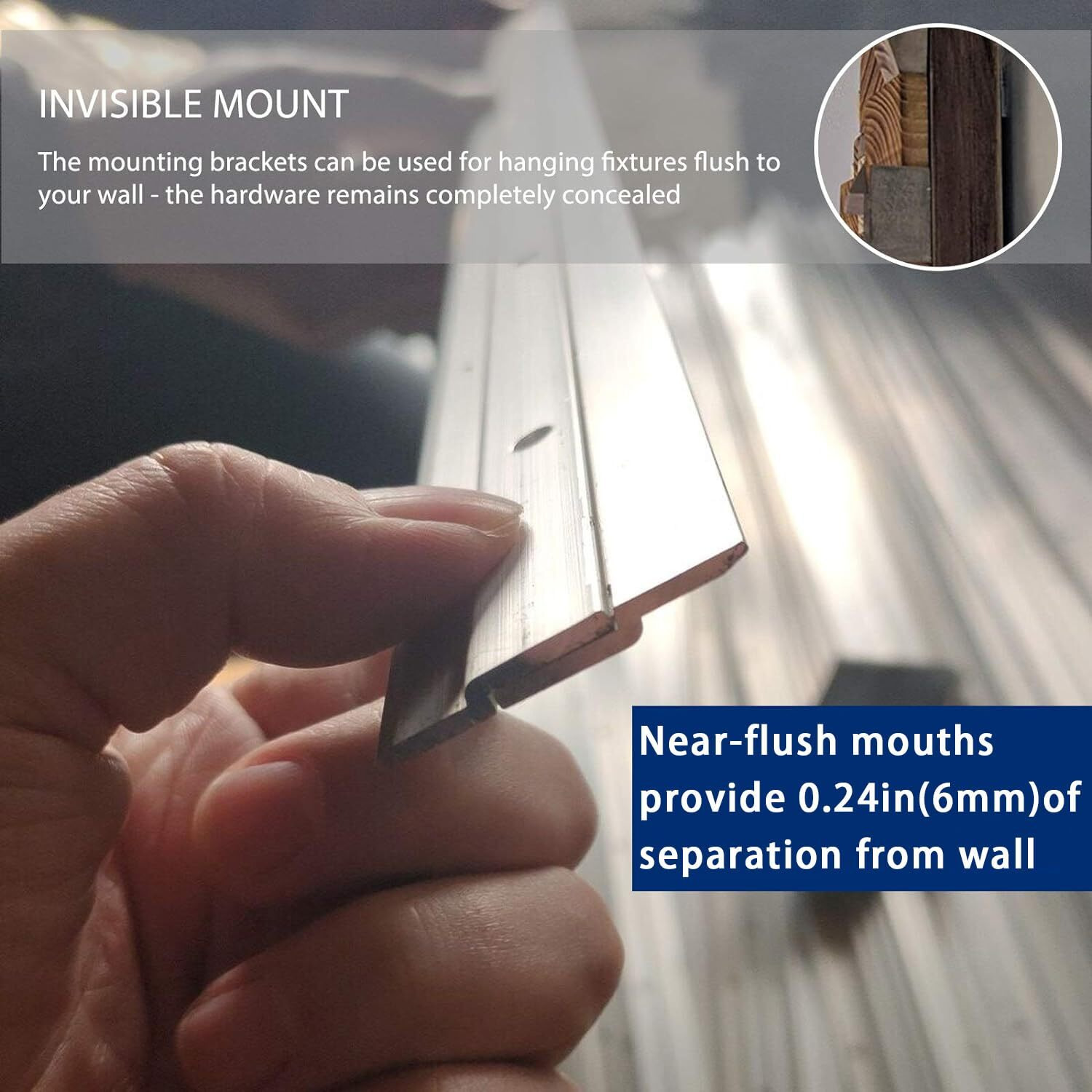 French Cleat Heavy Duty  Aluminum French Cleat  Headboard Wall Mounting Brackets With Screws  Heavy Mirror Mounting Hardware (24 Inch-2 Pairs  Support 160 Lbs)