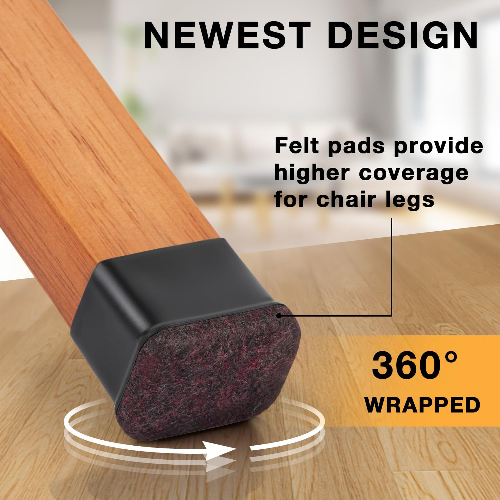 16 Pcs Rectangle Chair Leg Floor Protectors  Silicone Chair Leg Protectors For Hardwood Floors  High Elastic Chair Leg Cover For Chair Table Desk  Protect Wooden Floors From Scratching  Won'T Tear