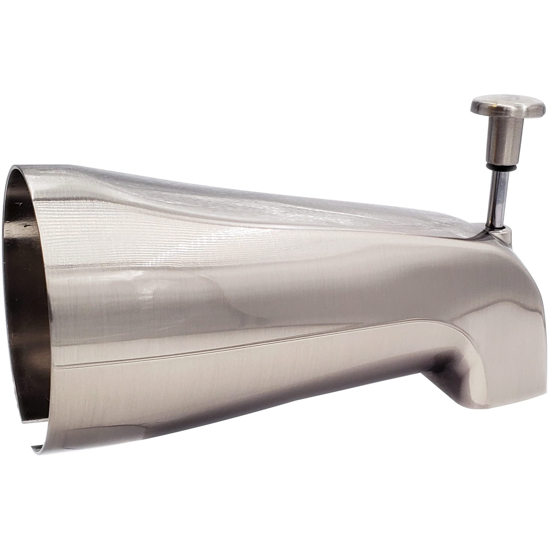 Westbrass E531D-1F-07 5-1/4"" Reach Wall Mount Tub Spout With Front Diverter  Satin Nickel