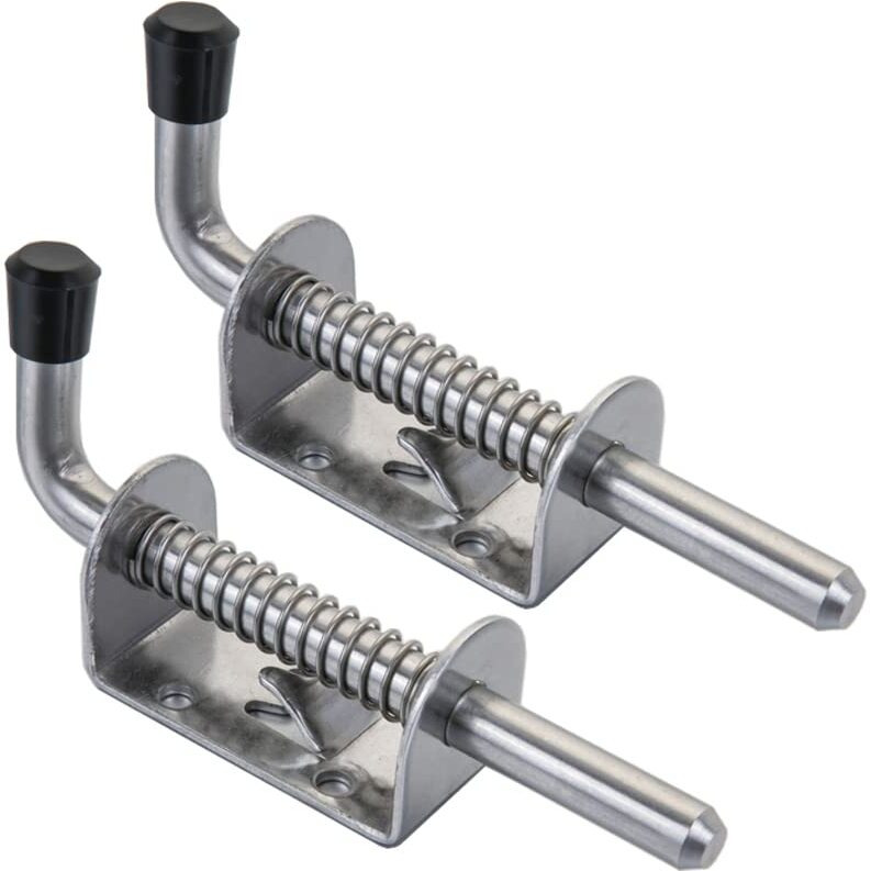 Quality Life Spring Loaded Gate Latch Pin Barrel Bolt 5In Durable 304 Stainless Steel Heavy Duty - 2Pcs