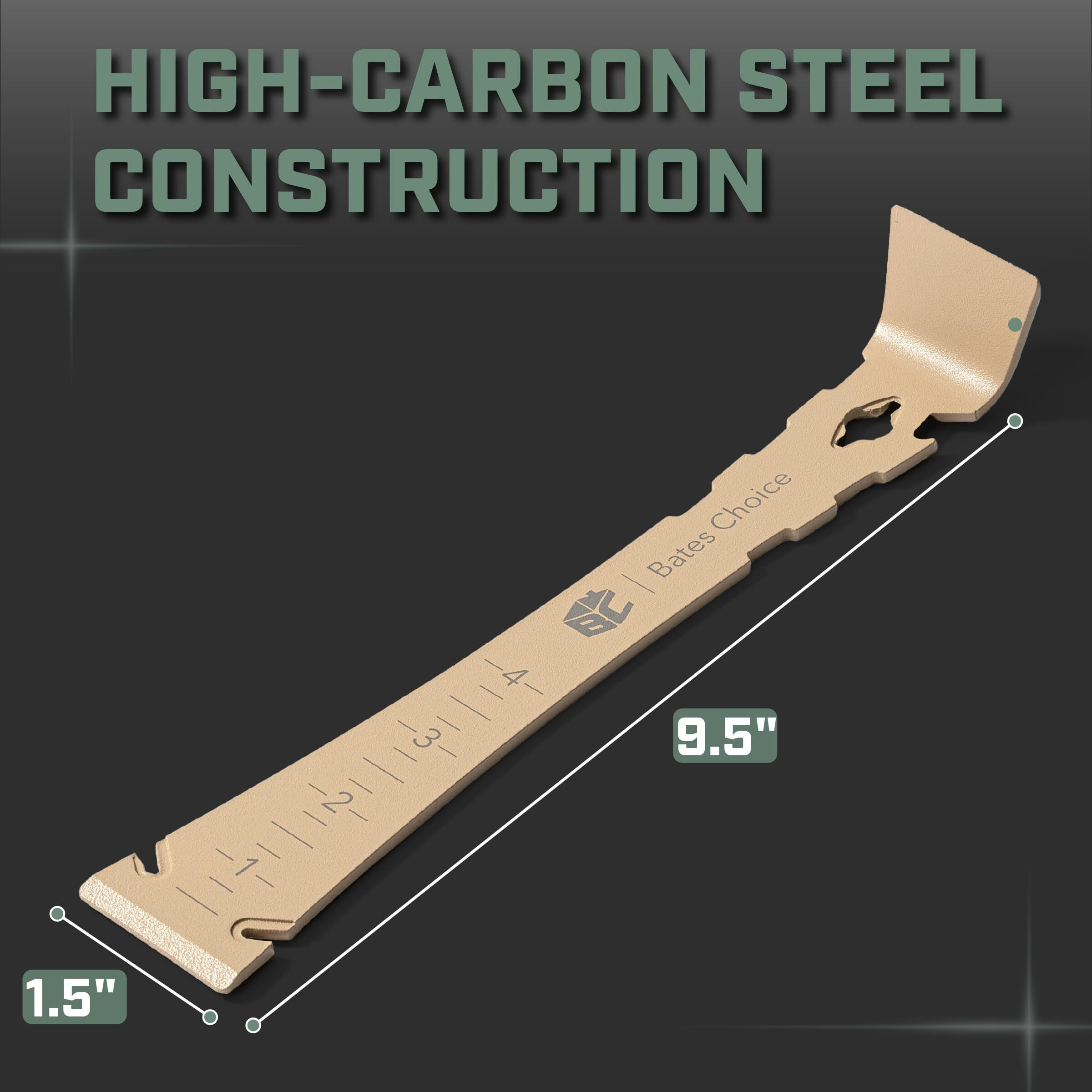 Bates- Pry Bar Scraper  9.5-Inch  Carbon Steel  Pry Tool  Scrape And Pry Bar  Metal Pry Tool  Flat Pry Bar  Prybar  Pry Bars  Trim Puller Tool For Baseboard  Flat Bar Pry Bar  Pry Bar Tool