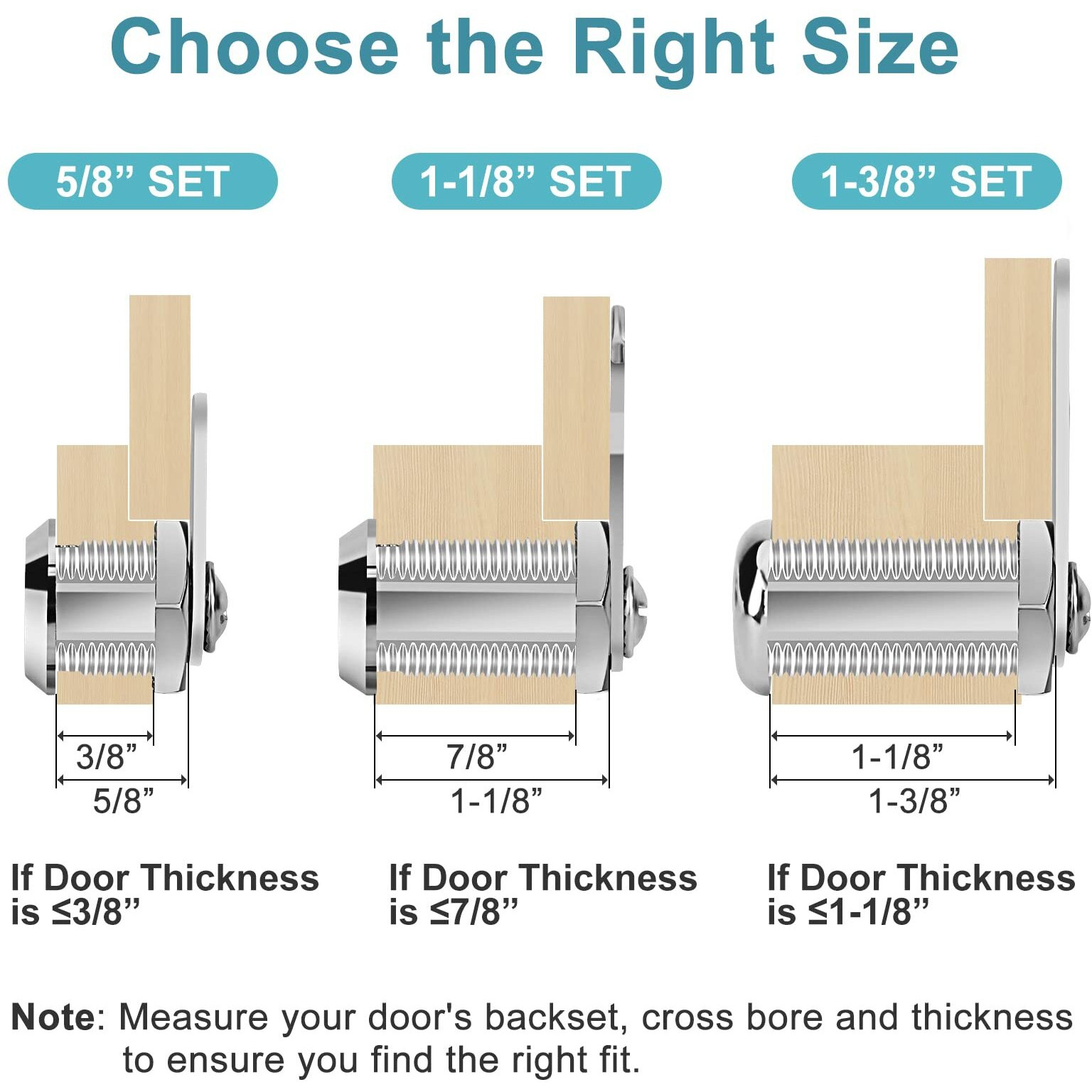 Pertinel Cam Locks Cabinet Locks Keyed Alike  1-1/8'' (Length) Cylinder Fits On 7/8'' Max Panel Thickness  Secure Files Drawers Mailbox Rv Storage Locks Replacement Set  Zinc Alloy (1-1/8 Inch 6Pcs)
