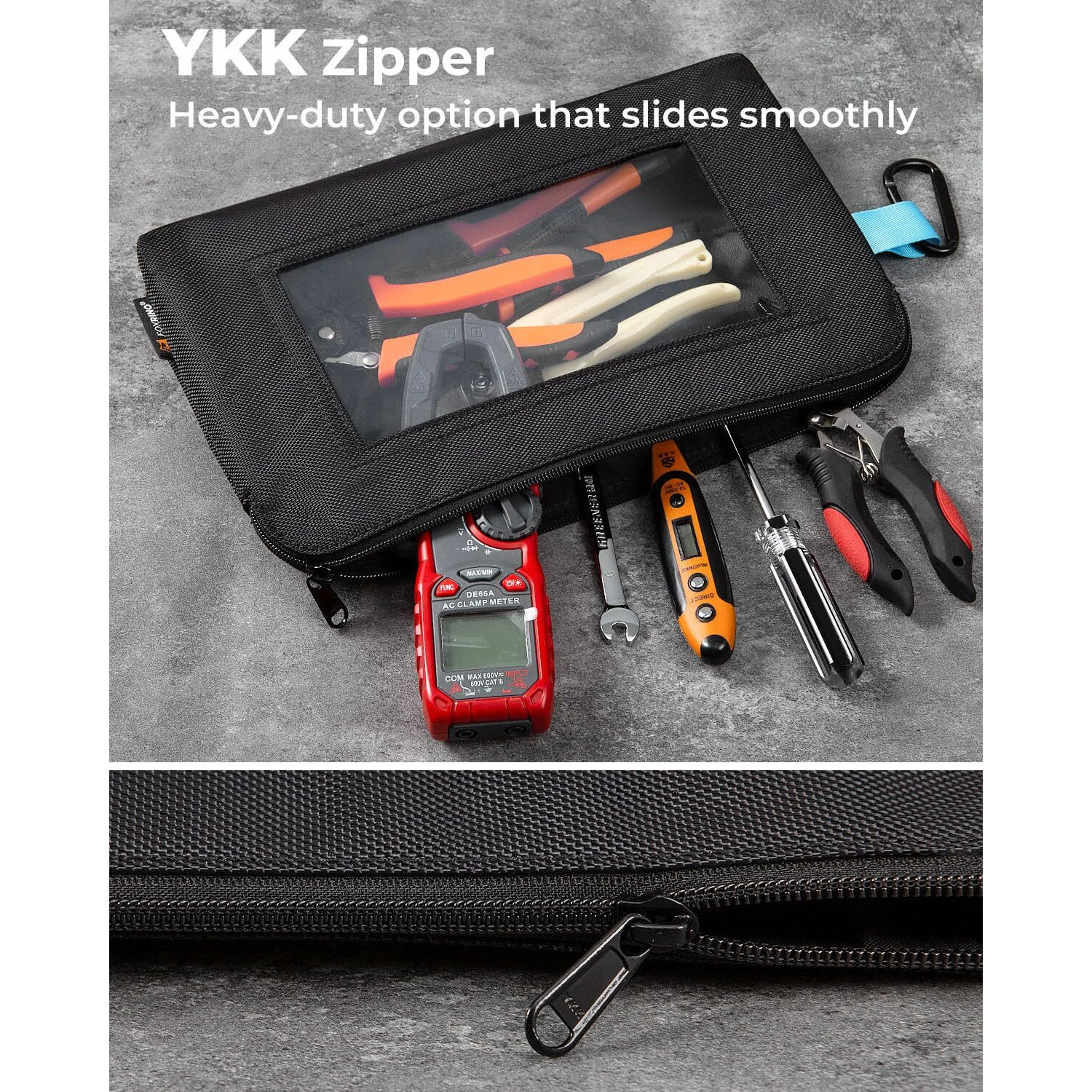 Foxrino 3 Pack Tool Pouch Zipper Bag  Heavy Duty Small Tool Bag With Clear Window  Multipurpose Storage Pouch For Tools  Gadgets  Cosmetics  Stationery  Travel Accessories