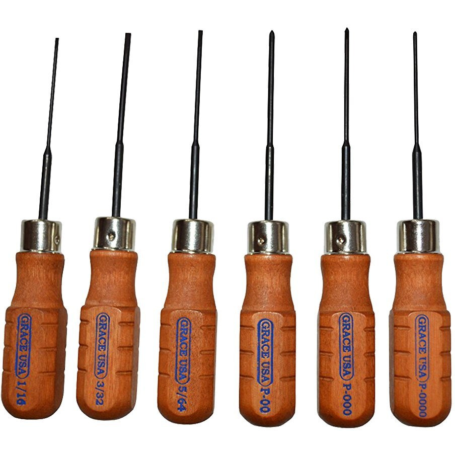 Grace Usa - Micro Screwdriver Set - Ms6 - Gunsmithing - Screwdrivers - 6 Piece - Gunsmith Tools & Accessories  Brown/Black