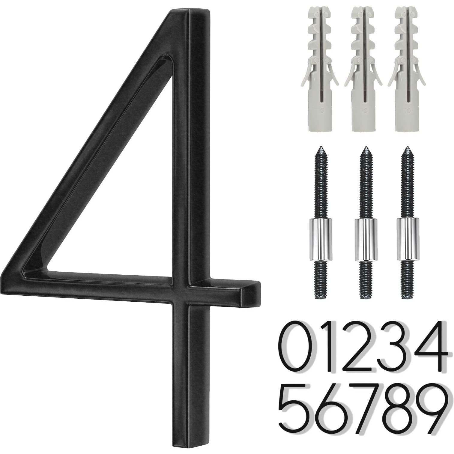 6 Inch Stainless Steel Floating House Number  Metal Modern House Numbers  For Outdoor Mailbox Yard Home Wall Doorgarage Gate With Nail Kit  Coated Black  911 Visibility Signage