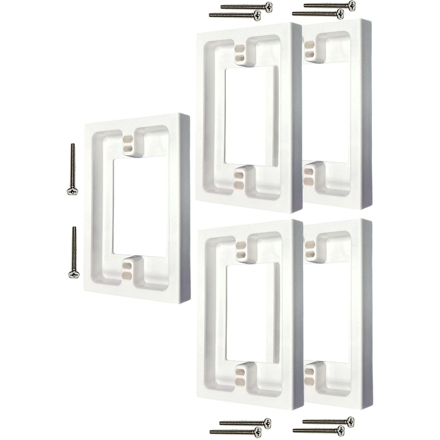 Imbaprice Imba-Bes1-5 (5-Pack) 1-Gang Non-Metallic Shallow Surface Box 5/8-Inches Extender  White