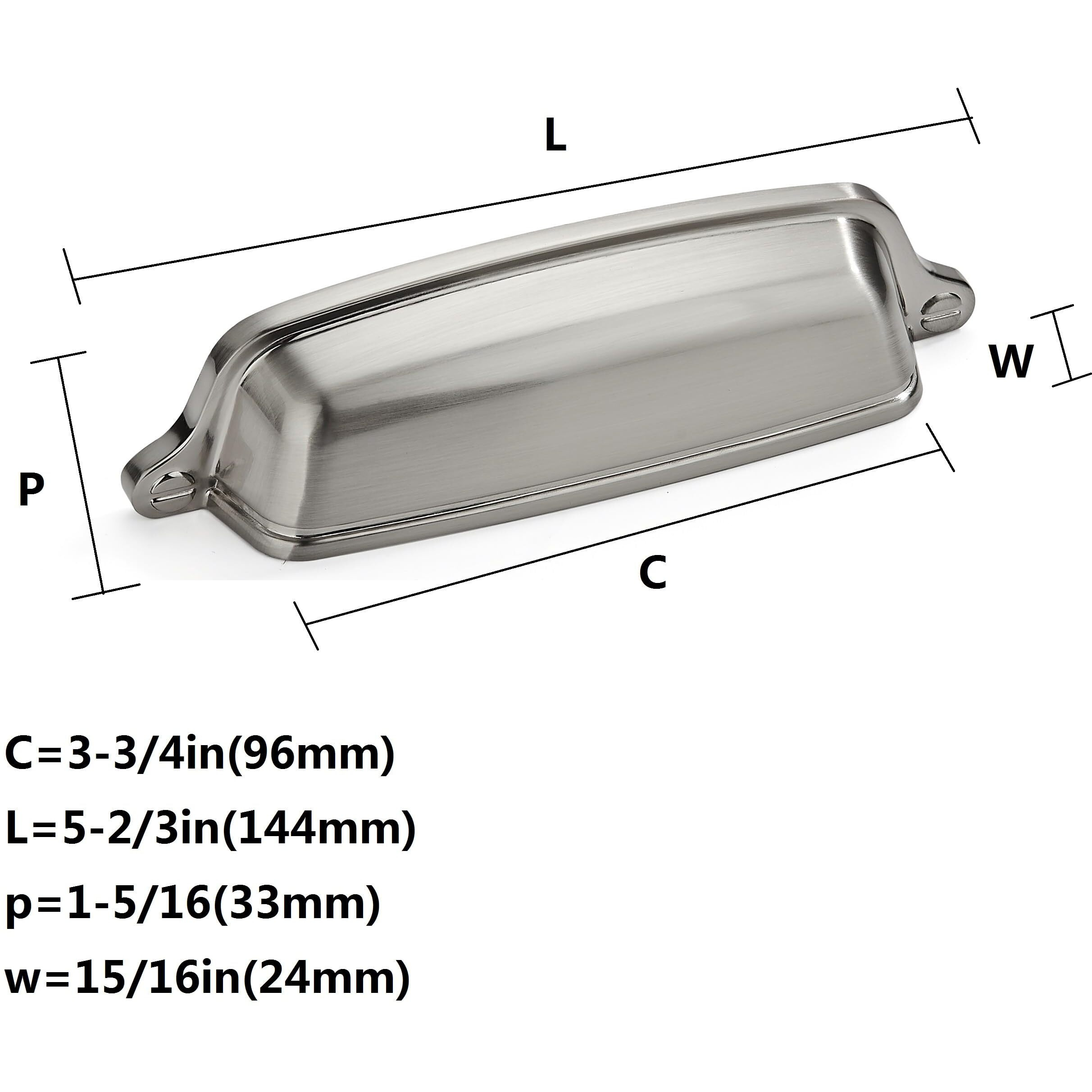Khtumeware 2 Pack 3-3/4 Inch(96 Mm) Drawer Pulls Brushed Satin Nickel Cabinet Cup Pulls Cabinet Hardware Kitchen Cabinet Handles Bin Cup Pulls For Kitchen Cabinets.