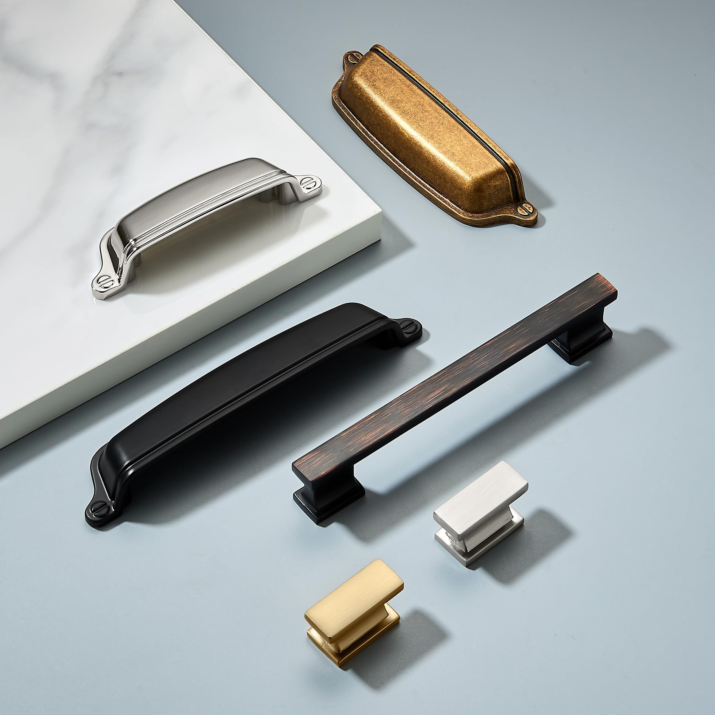 Khtumeware 2 Pack 3-3/4 Inch(96 Mm) Drawer Pulls Brushed Satin Nickel Cabinet Cup Pulls Cabinet Hardware Kitchen Cabinet Handles Bin Cup Pulls For Kitchen Cabinets.