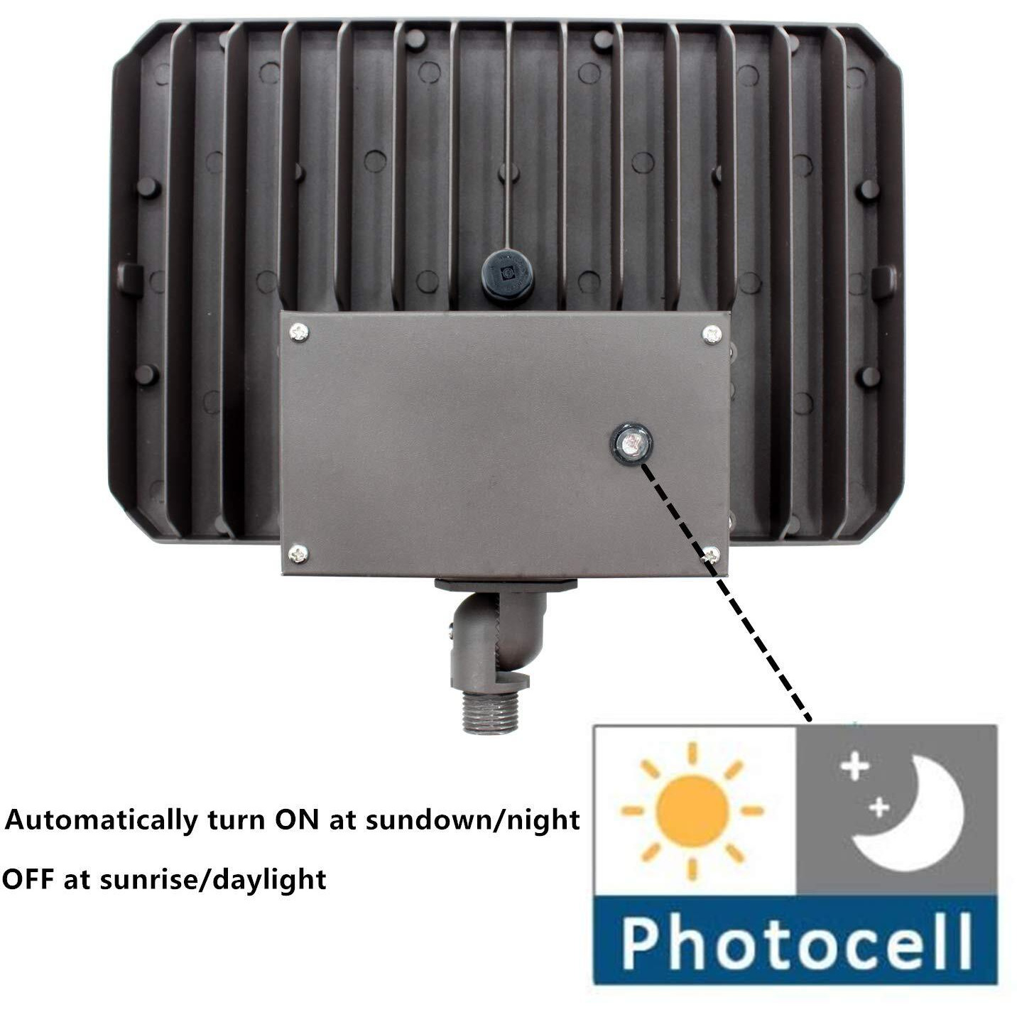 150W Outdoor Led Flood Light Dusk To Dawn With Knuckle  21000Lm 1500W Equivalent  100-277V 5000K Daylight  Etl Commercial Led Flood Light Fixture  Outdoor Security Lighting For Landscape/Parking Lot