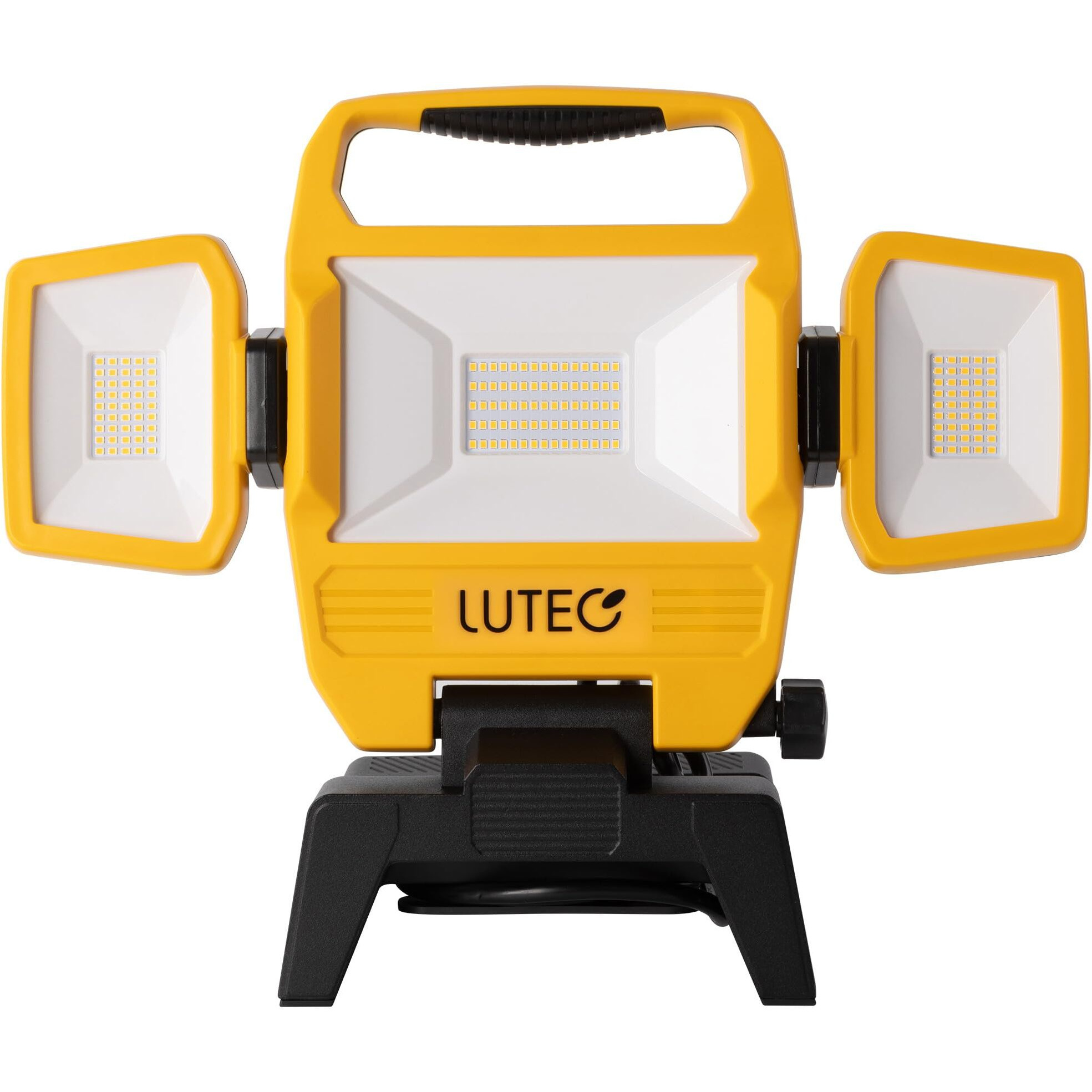 Lutec 91.6W 10000 Lumen Led Work Light  Foldable Work Lights With 3 Adjustable Head  Portable Corded Construction Lights Job Site Lighting