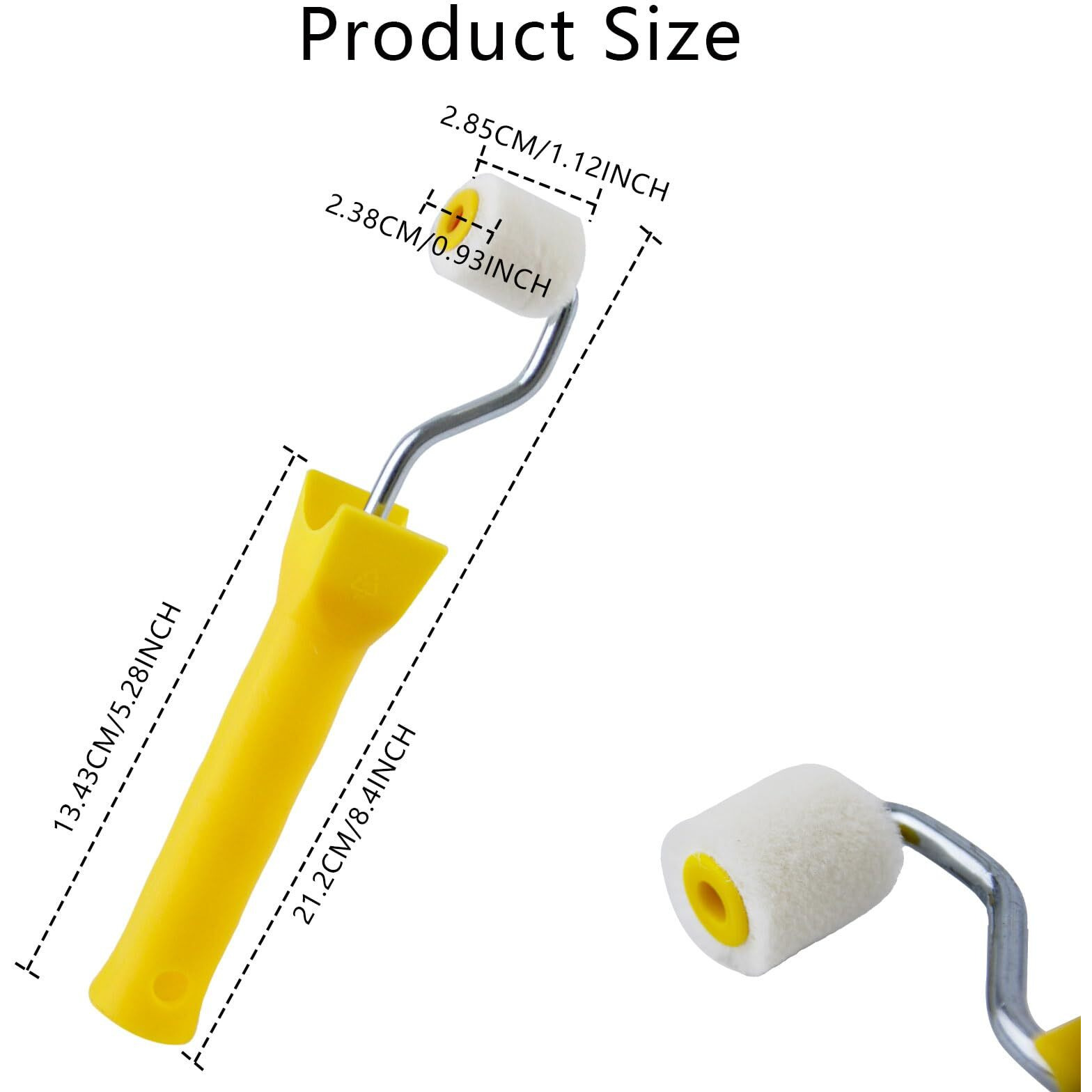 2 Pcs Foam Paint Roller Mini Paint Rollers For Touch Up Trim Edge Or Corner Extra Small Paint Wool Brushes Tiny Painting Tool For Professional Painting Results 1 Inch Roller