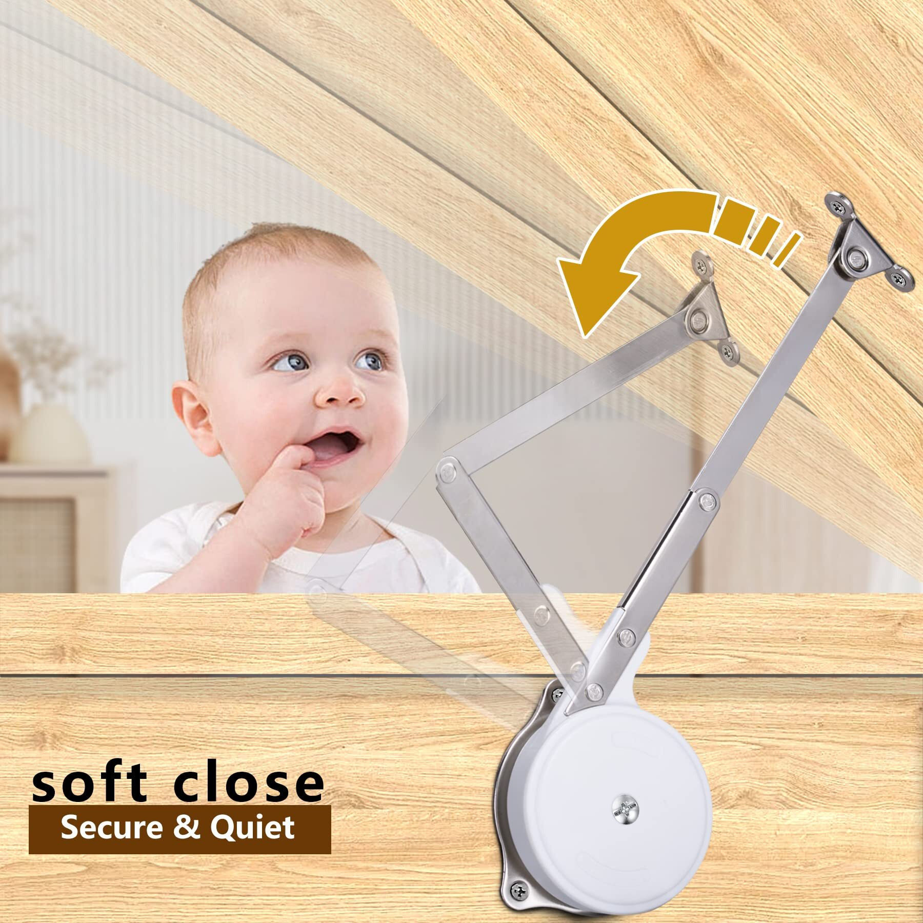 Hbl' 1 Pack | Toys Box Hinges Soft Close Lid Support Hinges Chest Hinges For Wooden Toy Box  Cedar  Storage Trunk & Benches  Made Of Zinc Alloy  Safety & Heavy Duty.