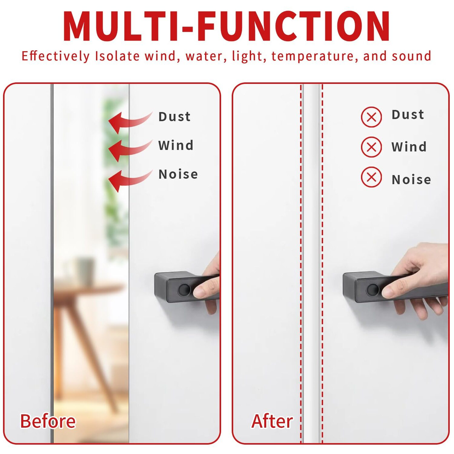 Bisothai 19.7 Feet Rubber Weather Stripping Door Seal Large Gap  Extra Thick Self-Adhesive D-Shaped Door Weather Stripping Seal Strip For Door Frame Door Insulation Strip Soundproofing (White)