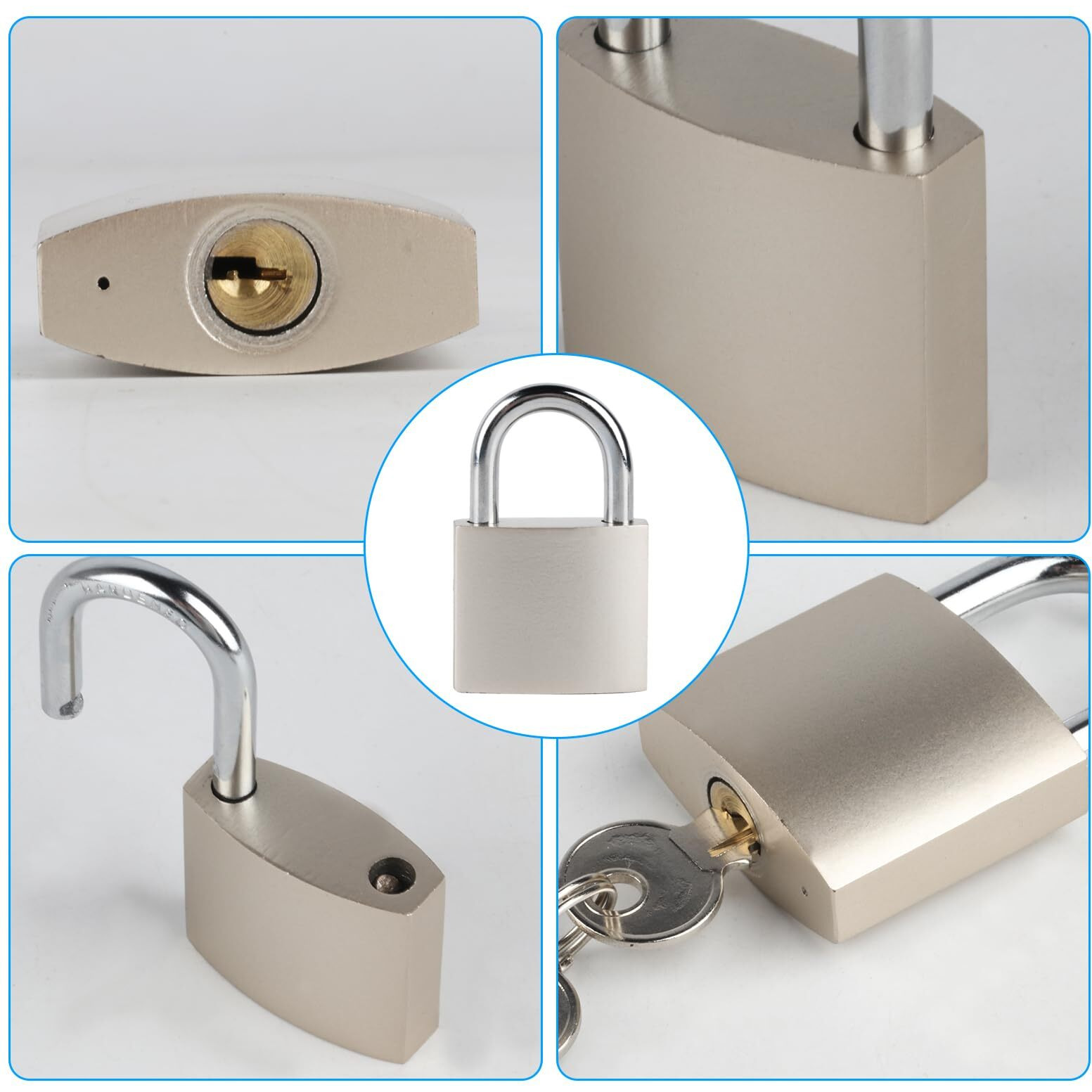 1 Set Stainless Steel Padlock Hasp  Door Hasp Latch Locks  Padlock Latch Gate Door Locks Hasp Latches  Heavy Duty Hasp Lock Latch With Lock Key For Cabinet Closet Shed Door Lock Hasp Latch Catch  5""