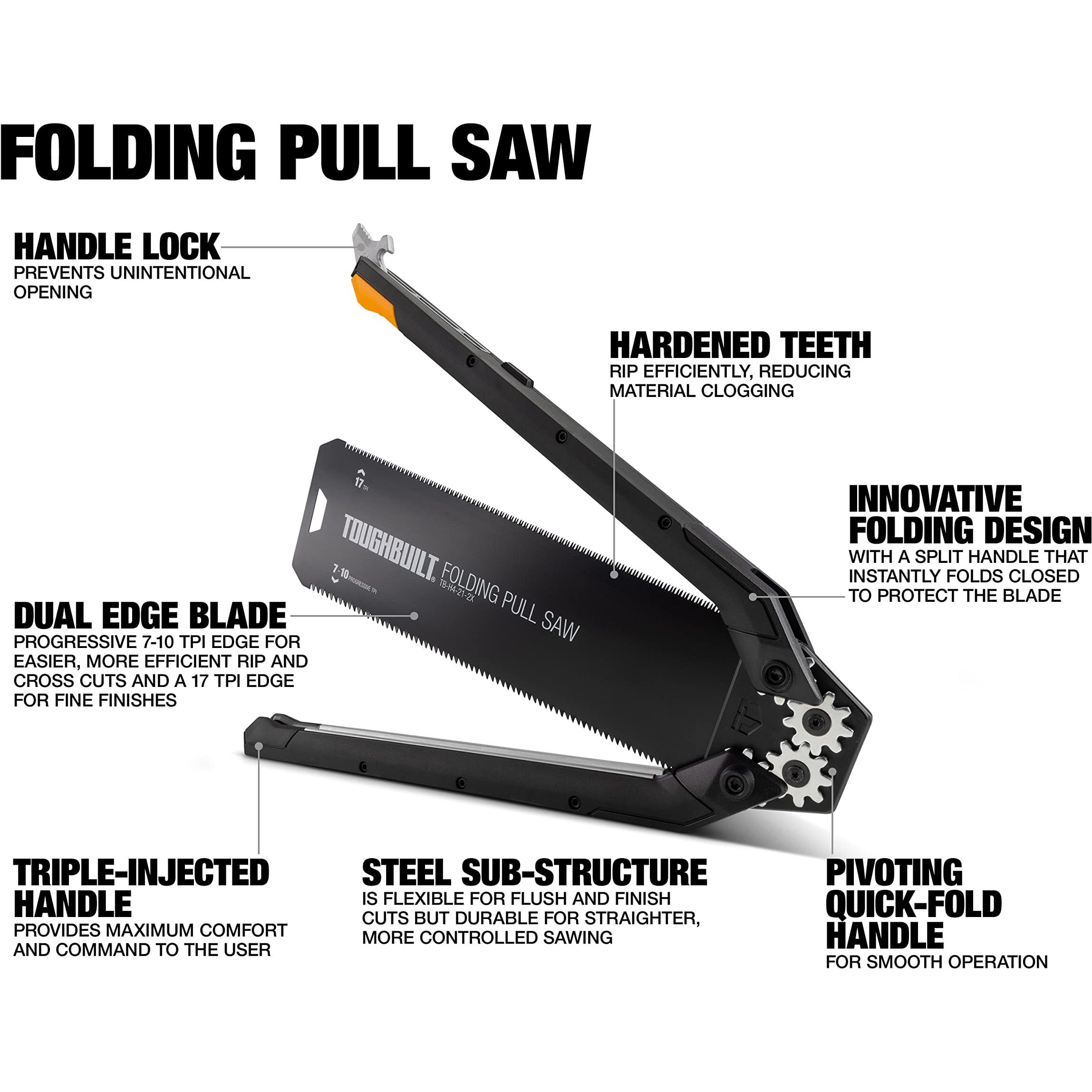 Toughbuilt Folding Pull Saw - (Tb-H4-21-2X)