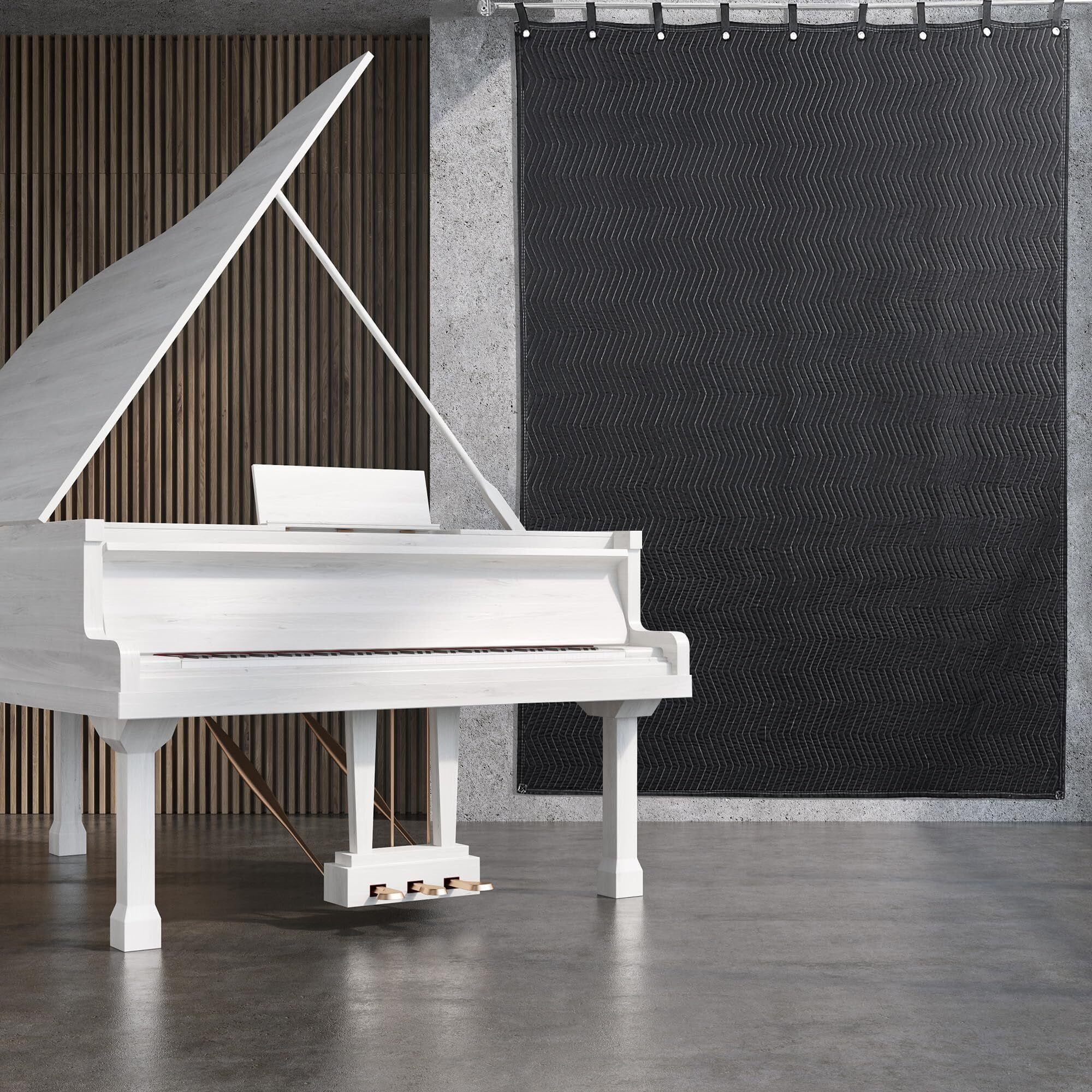 Mabozoo Studio Sound Blanket  Large Soundproof Blanket With Grommets  Heavy Duty Sound Dampening Noise Reducing Divider For Workshop  Basement  Laundry  Acoustic (Black  48 * 72)