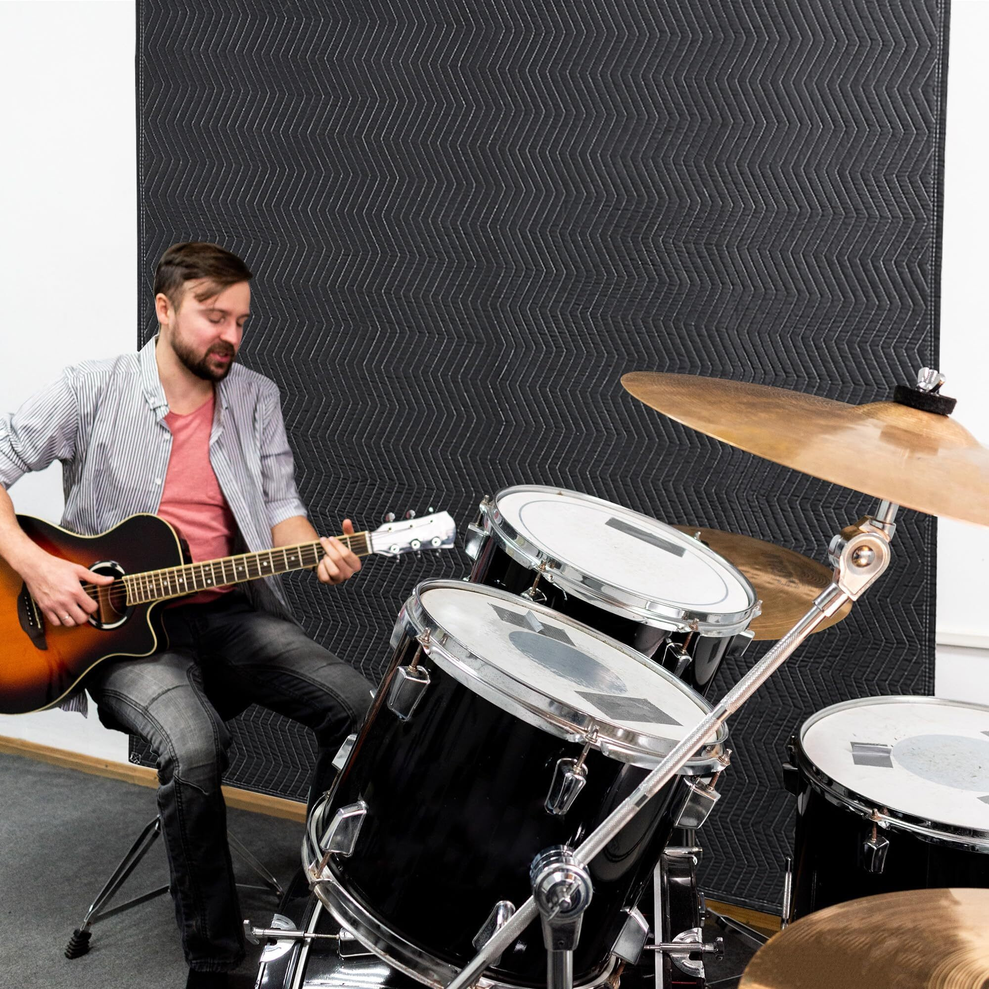 Mabozoo Studio Sound Blanket  Large Soundproof Blanket With Grommets  Heavy Duty Sound Dampening Noise Reducing Divider For Workshop  Basement  Laundry  Acoustic (Black  48 * 72)