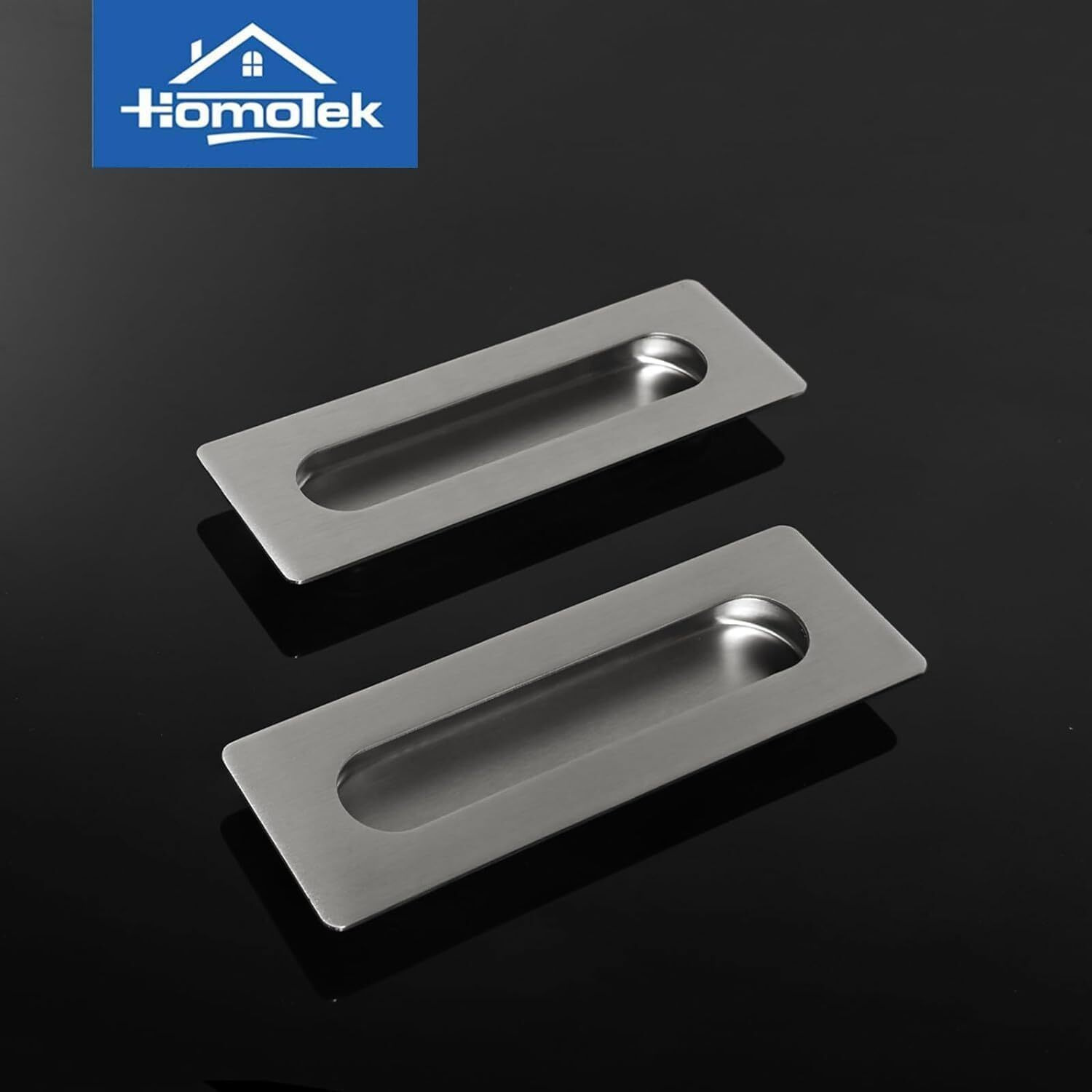 Homotek 6 Pack Flush Pull 7 In Sliding Closet Door Handles Recessed Rectangular Big Handles Bypass Door Handles  Large Size Satin Brushed Stainless Steel Barn Door Finger Pull Set  Free Of Sharp Edge