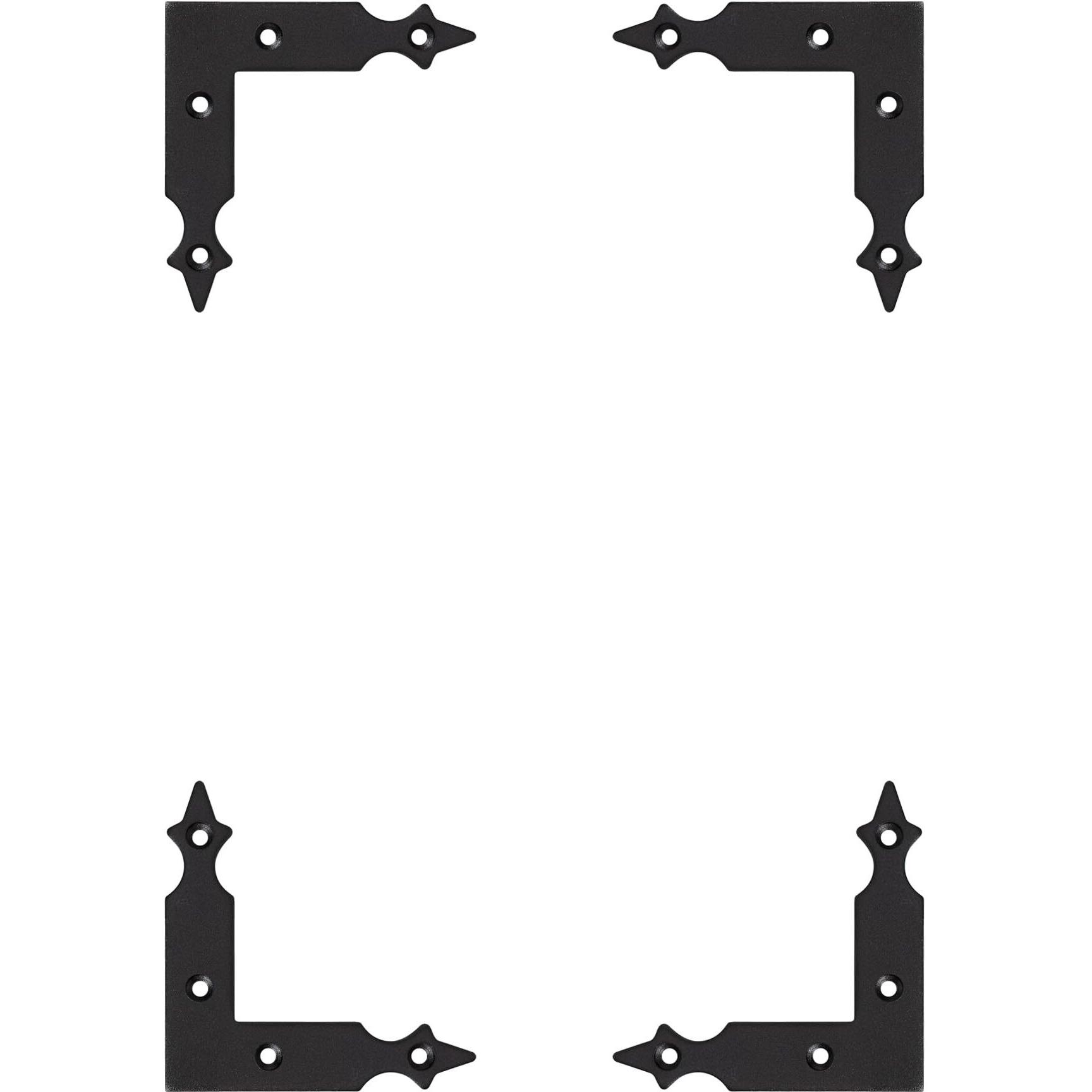 Foxwake Barn Door Decorative Corner Bracket  3.5 In Matte Black Rustic L Brackets Sliding Door Hardware Decorator For Farmhouse Mirrorsframe Gardengate Garage(4 Pcs With Screw)