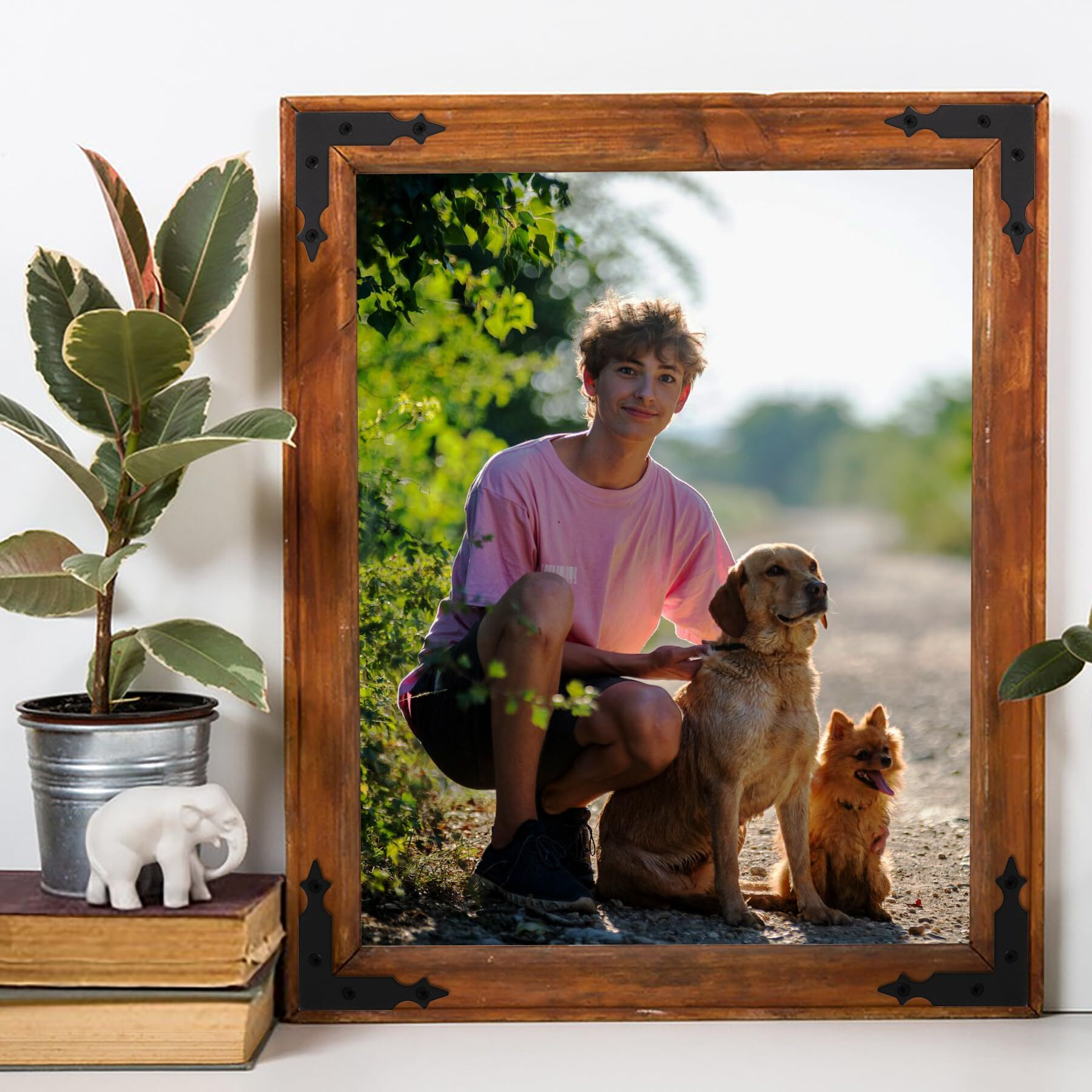 Foxwake Barn Door Decorative Corner Bracket  3.5 In Matte Black Rustic L Brackets Sliding Door Hardware Decorator For Farmhouse Mirrorsframe Gardengate Garage(4 Pcs With Screw)