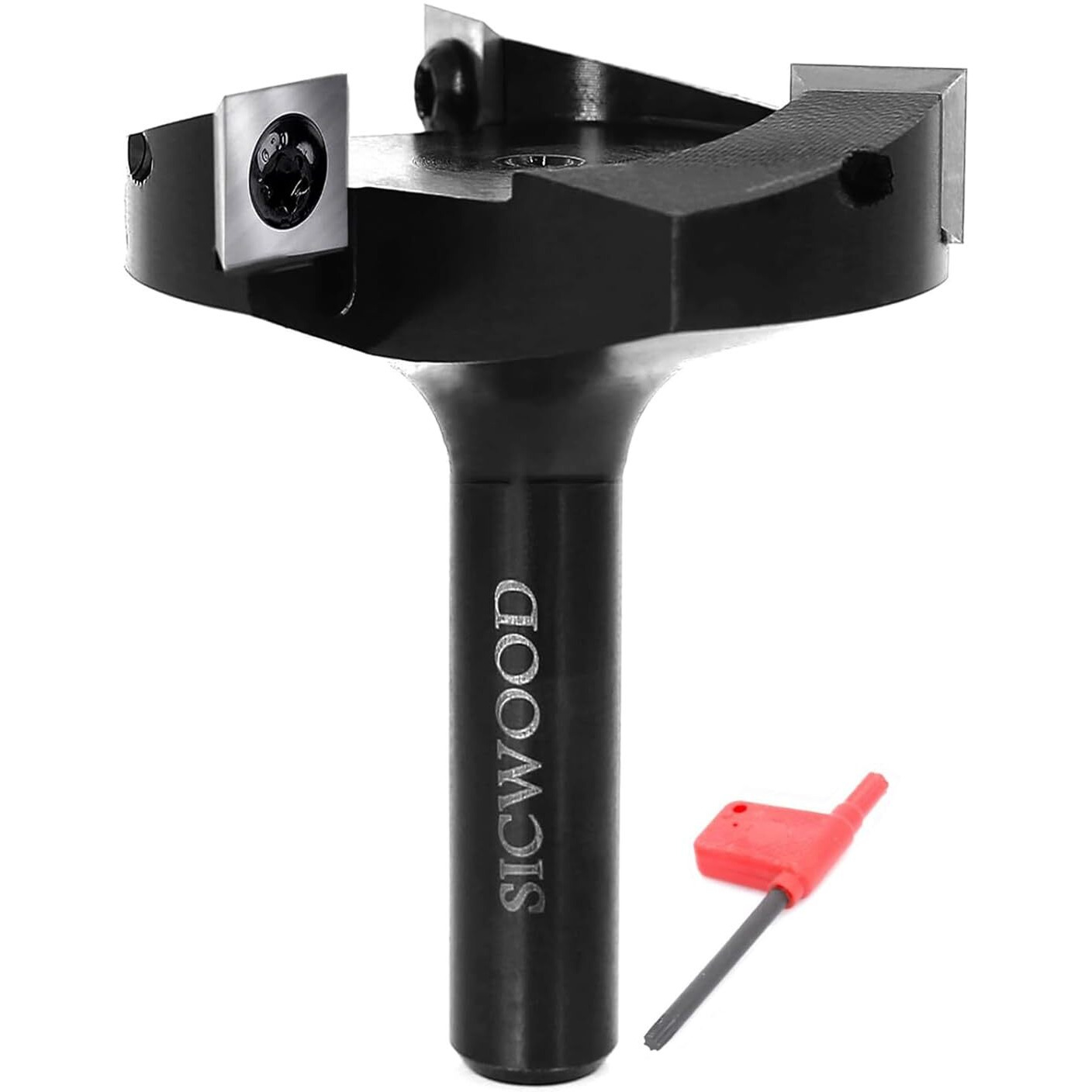 Sicwood Slab Flattening Router Bits 1/2 Shank  2-3/8 Cut Dia  12*12*1.5Mm Insert  Cnc Spoilboard Surfacing Router Bits  Planing Router Bits  For Flycutter/ Slab Leveler/ Rabbeting