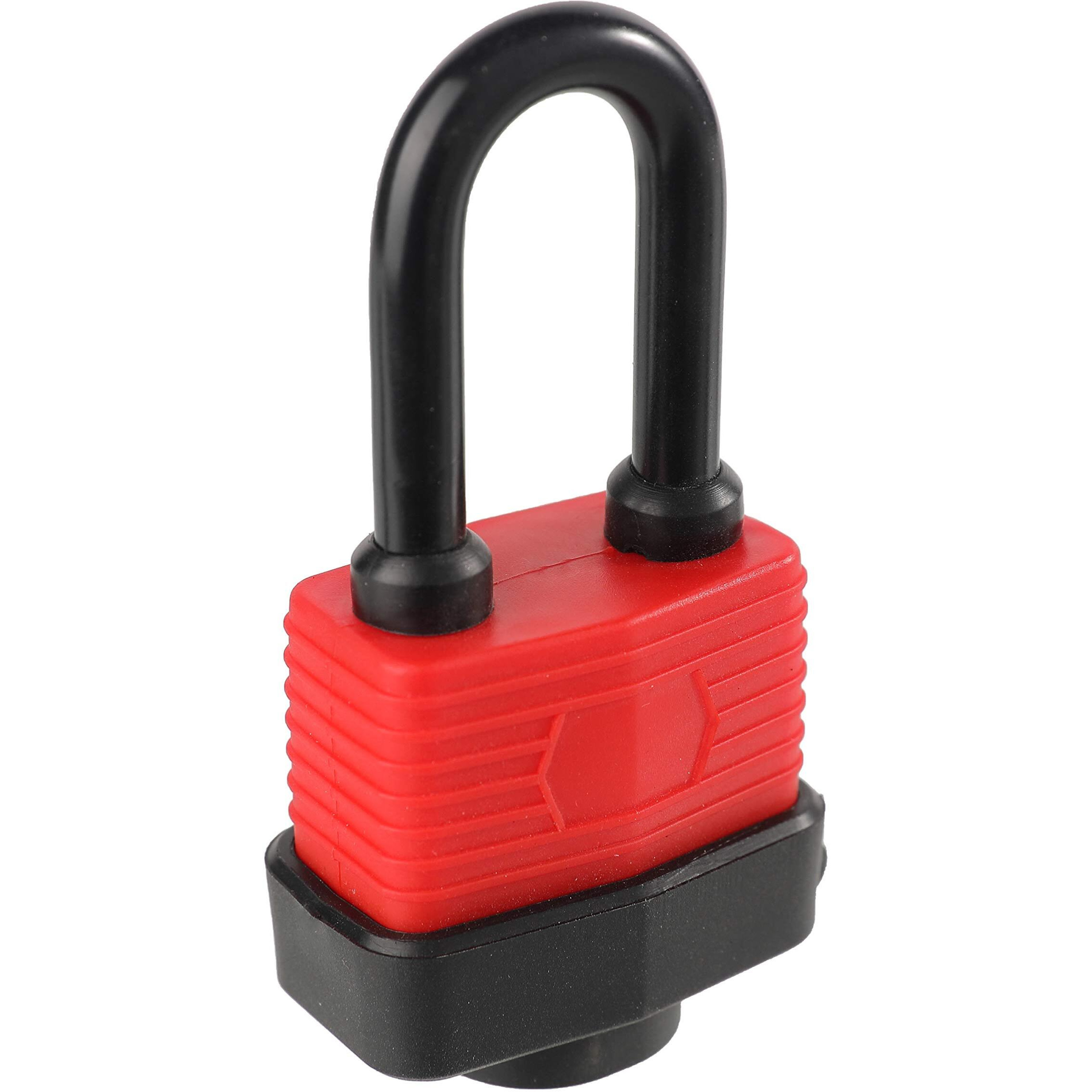 Heavy Duty Covered Laminated Steel Keyed Padlocks  Keyed Alike Locks  Waterproof Padlock For Outdoor Use  1-9/16 Inch Wide Body  Long Shackle-Pack Of 20