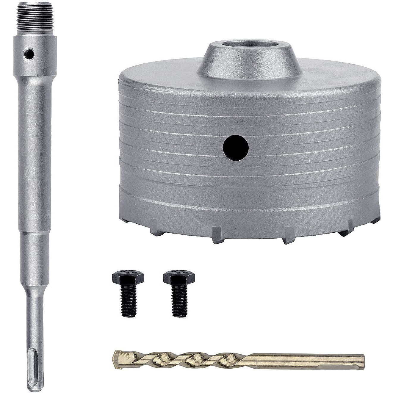 Guicgoc 110Mm (4-1/3 Inch) Concrete Hole Saw With 220Mm Sds Plus Connecting Rod  Tungsten Carbide Teeth (7.7Mm X 4Mm) Cement Hole Saw For Concrete Cement Brick Wall Stone 110Mm (4-1/3 Inch)