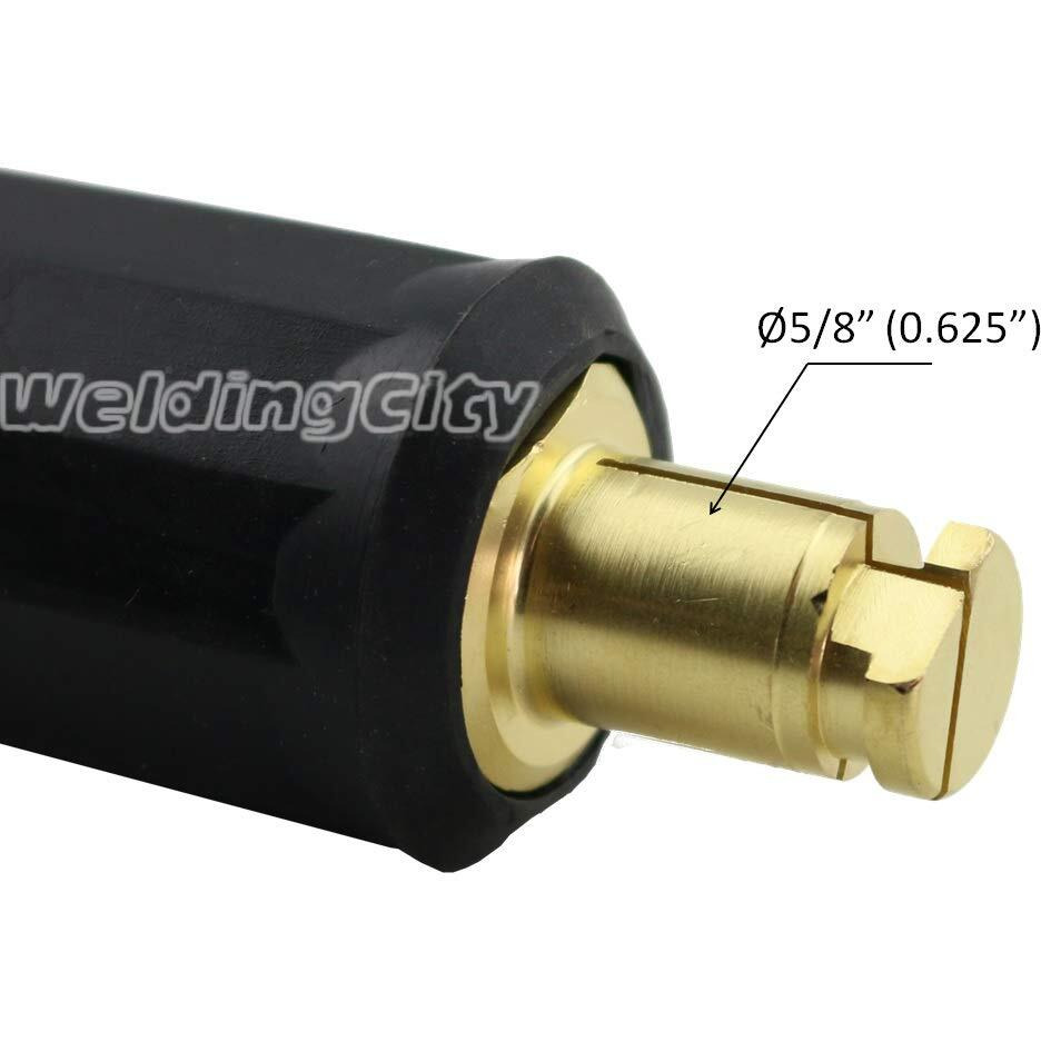 Weldingcity 3-Pk Twist-Lock Tweco/Lenco Style 2-Mpc/Lc-40 Insulated Male Connector And Female Terminal Adapter 2-Af Threaded Stud To Male For Welding Cable 4-2/0 (25-50Mm)