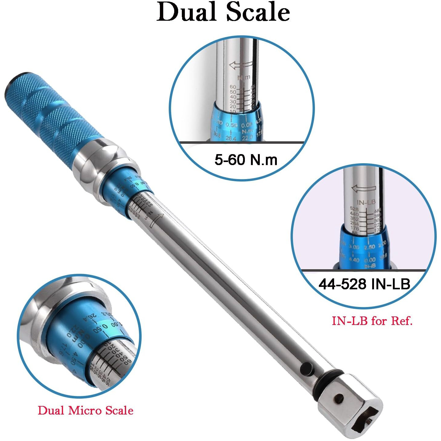 Cotouxker Open End Adjustable Torque Wrench  5 To 60 Nm Open End Torque Wrench Set With 30Mm Open End And 3/8 Drive Ratchet Changeable Head For Hvac Mini Split