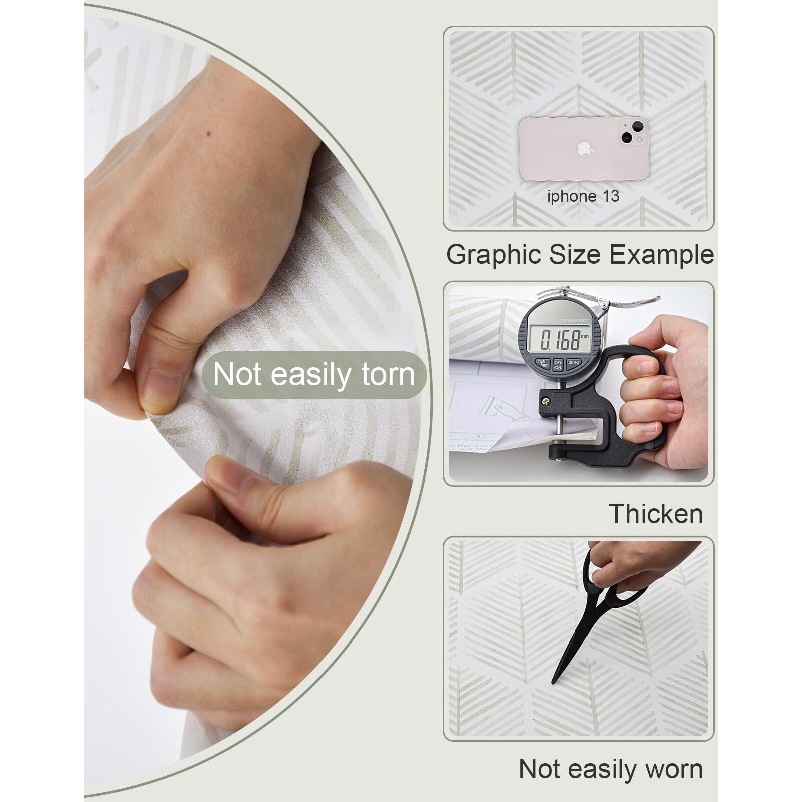 Melunmer Modern Peel And Stick Wallpaper Boho Contact Paper For Cabinets/Drawers 393In W 17.3In L Self Adhesive Removable Wallpaper For Bedroom/Bathroom Waterproof Geometric Contact Paper Beige/White