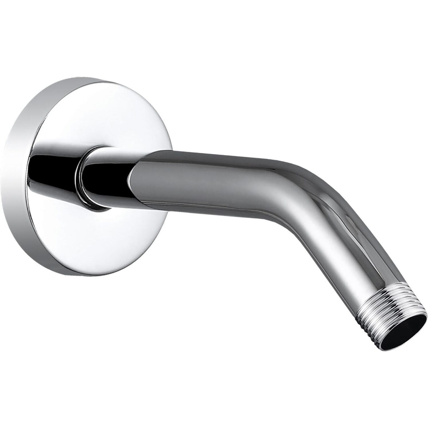 Voolan Shower Arm With Flange And Teflon Tape  Extension Shower Head Arm For Bathroom Fixed Shower Head  Solid Stainless Steel  Wall Mounted (8 Inch  Chrome)