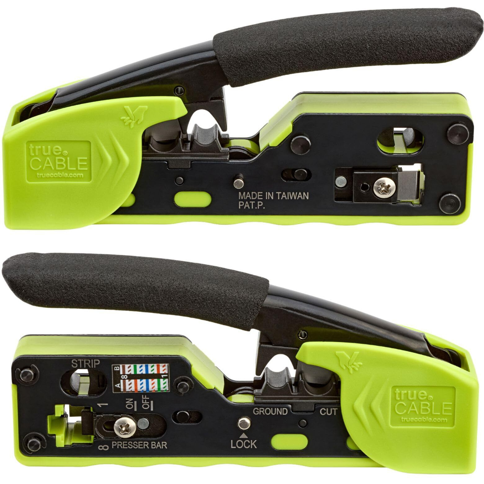 Truecable Crimp Tool For Pass Through Rj45 - All-In-One Ethernet Crimper  Cutter  Stripper - Works With Cat5E  Cat6  Cat6A Shielded And Unshielded Connectors