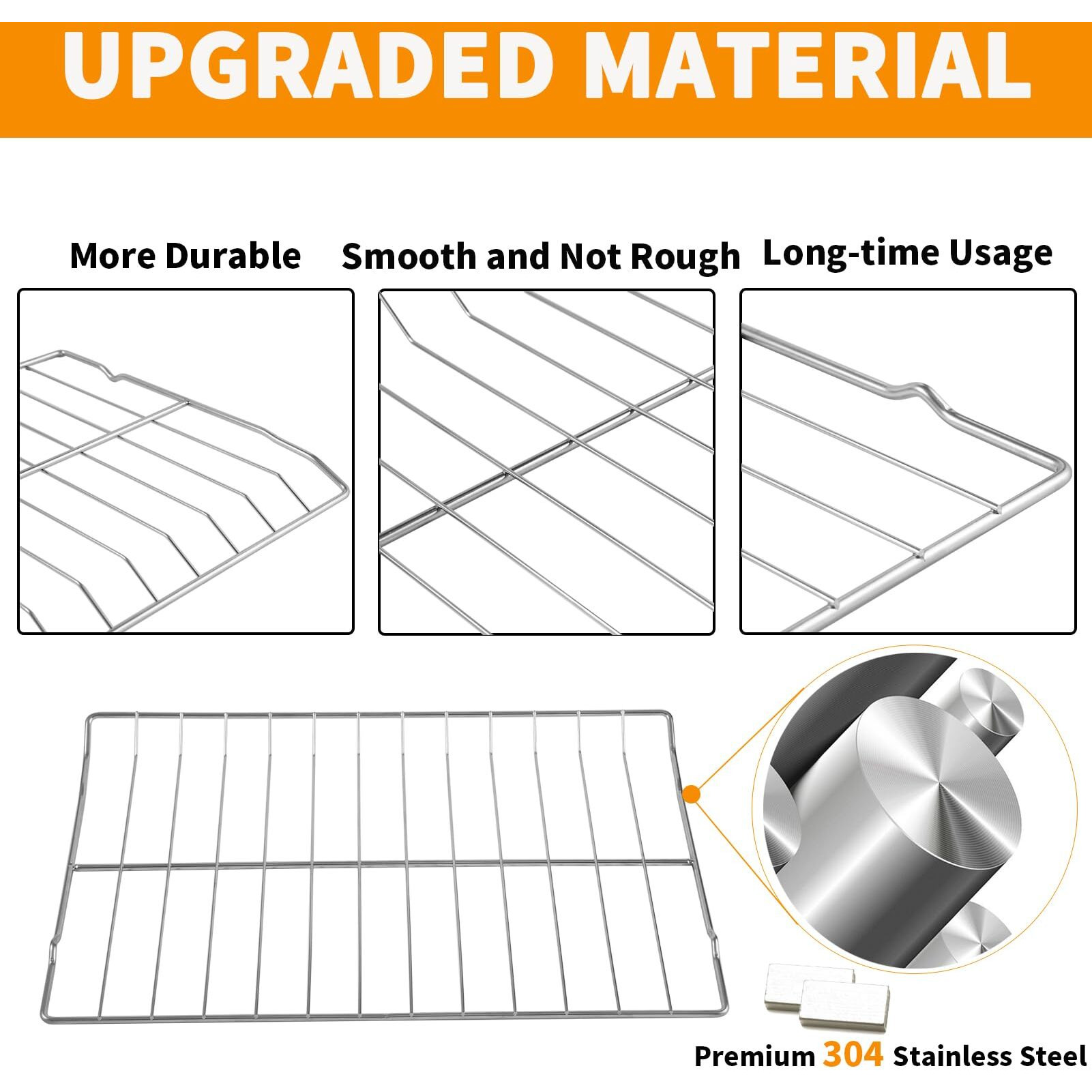 Upgraded Dg75-01001C Oven Rack Replacement For Samsung Stove Oven Parts  Dg75-01001D Range Rack-Flat For Samsung Oven Accessories Nx60A6511Ss Ne63A6511Ss Dg75-01001A 304 Stainless Steel Oven Rack 1Pcs