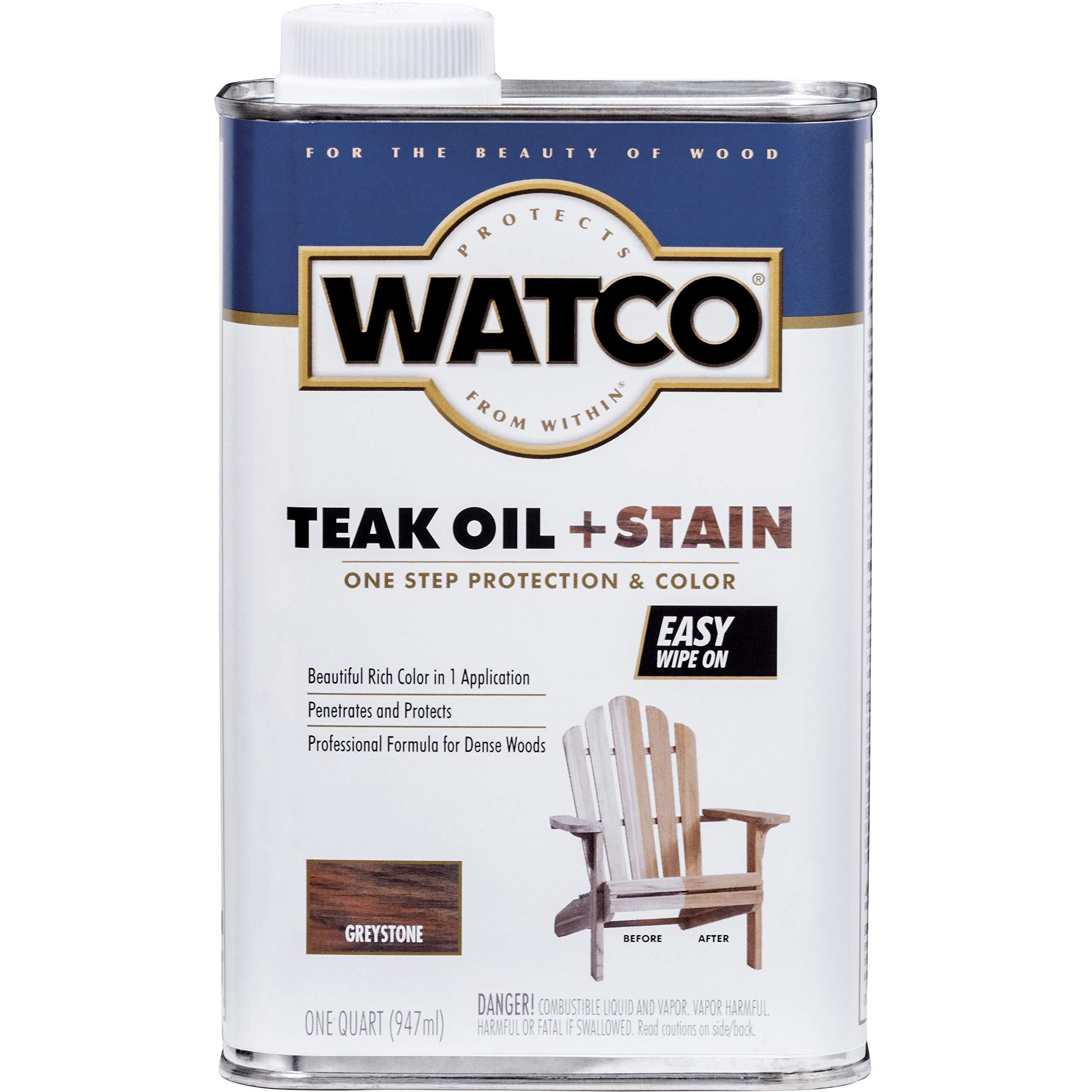 Watco 348759 Teak Oil Plus Stain  Quart  Greystone