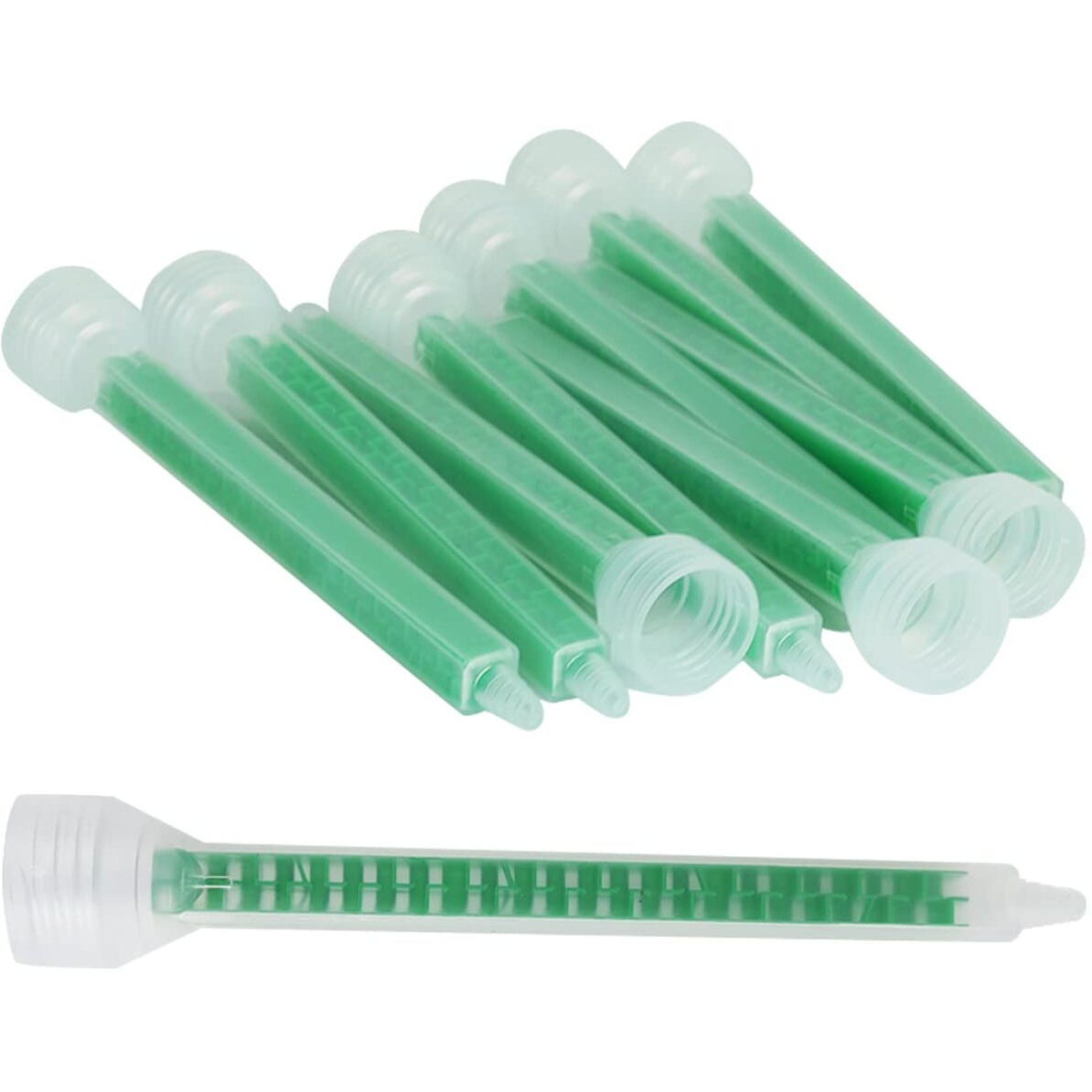 Epoxy Mixing Nozzle Static Mixing Nozzle Adhesive Cartridges Tip Mixer Nozzles (11/12Ratio) 24 Element 10Pieces