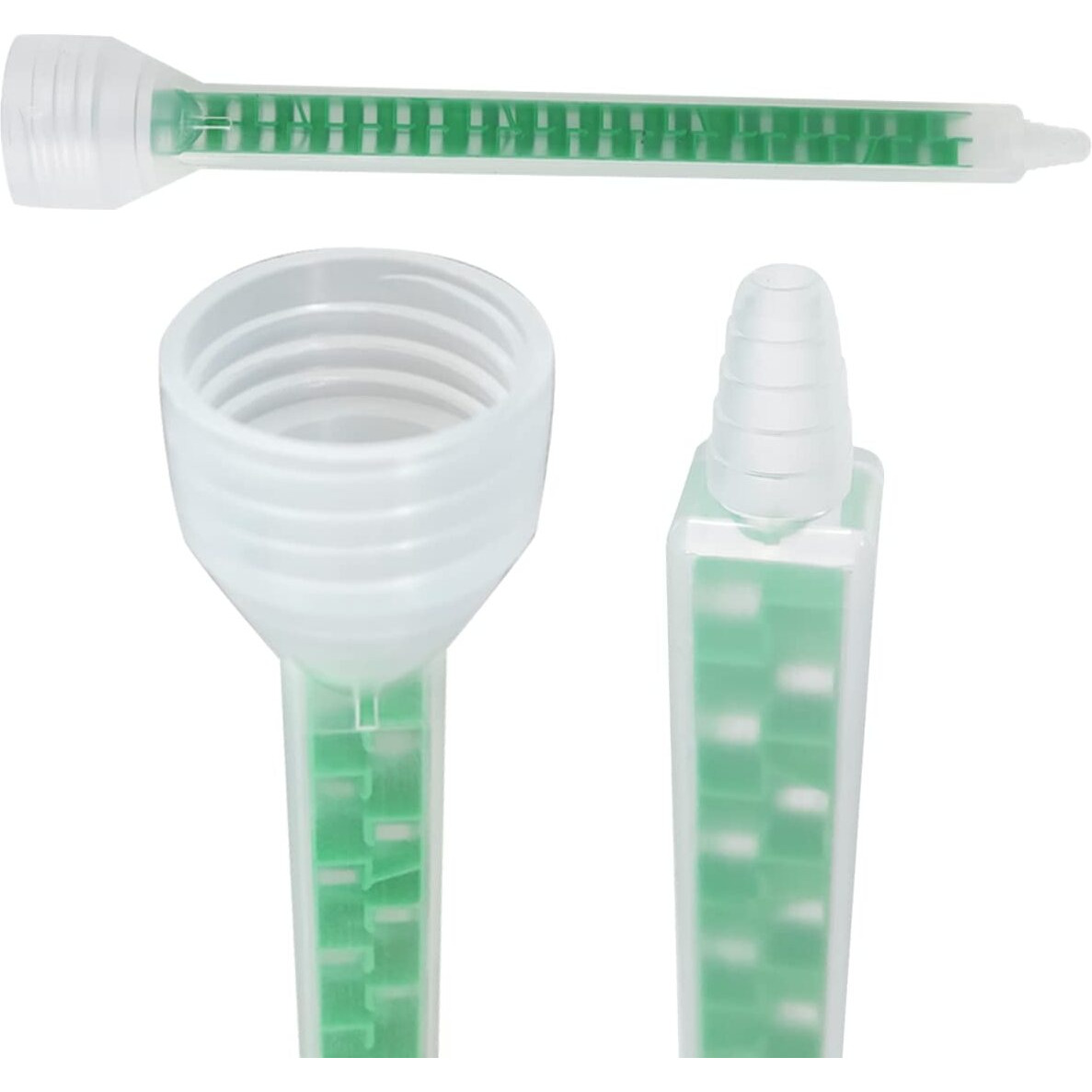 Epoxy Mixing Nozzle Static Mixing Nozzle Adhesive Cartridges Tip Mixer Nozzles (11/12Ratio) 24 Element 10Pieces