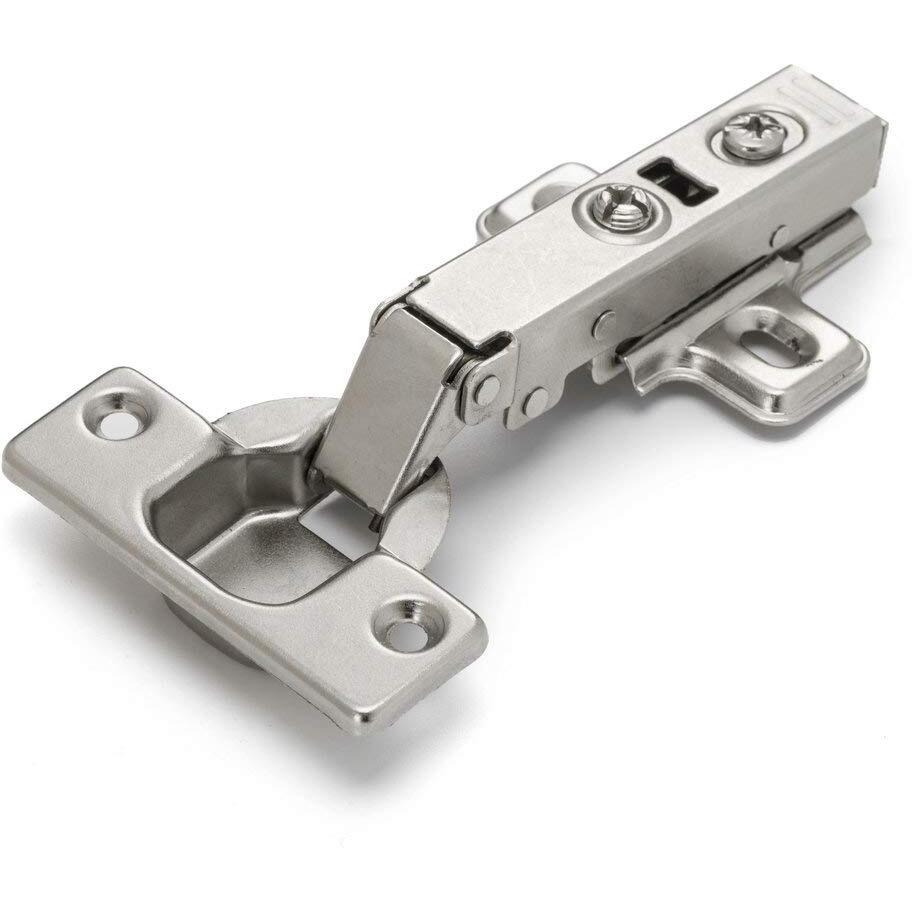 Luokim 2Pcs 110 Degree Soft Close European Full Overlay Concealed Hinge Two Hole Mounting Plate Fit For Frameless Cabinet