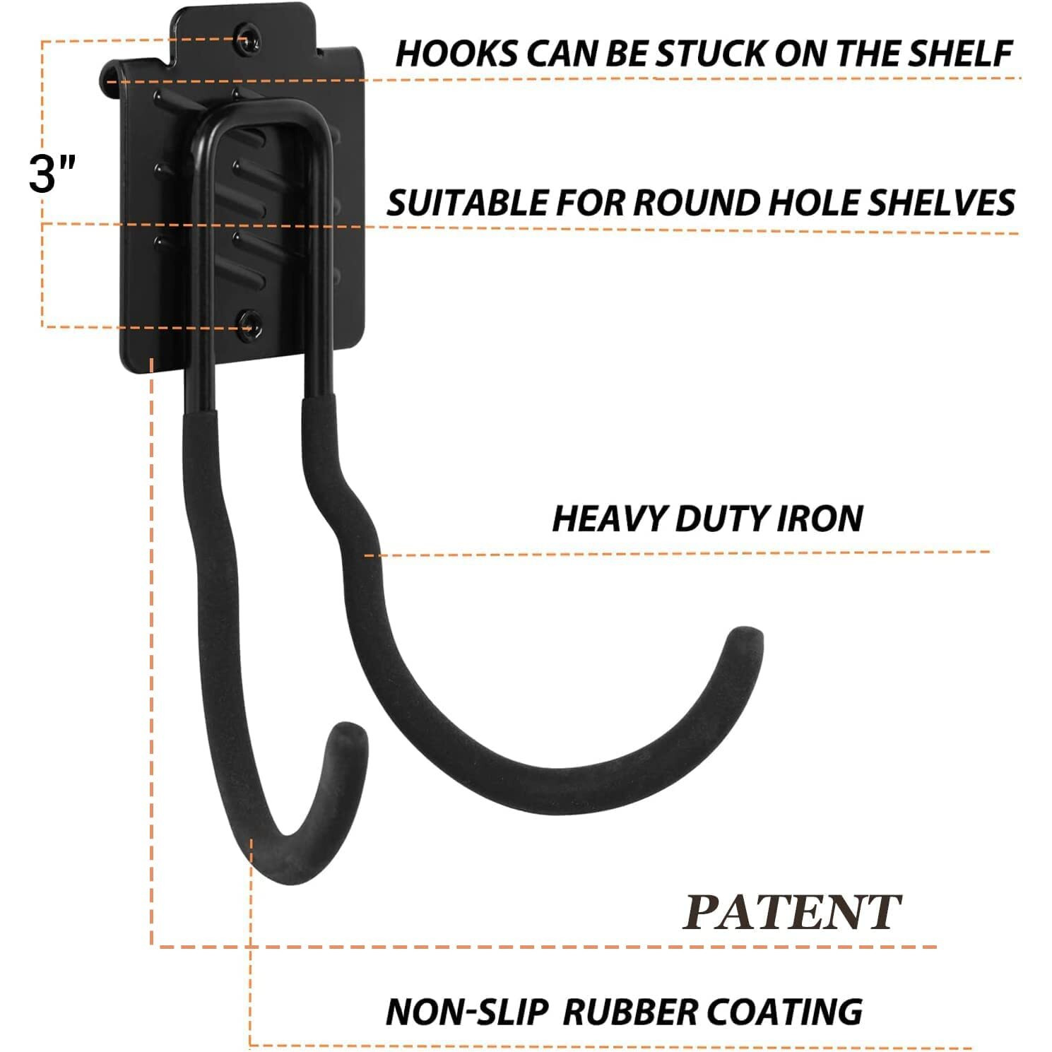 Wallmaster Boltless Shelving Hook Organizer Kit 7 Pcs Adjustable Storage Hanging Accessories For 1.5 Inch Keyhole Rack Garage Heavy Duty Tool Storage System