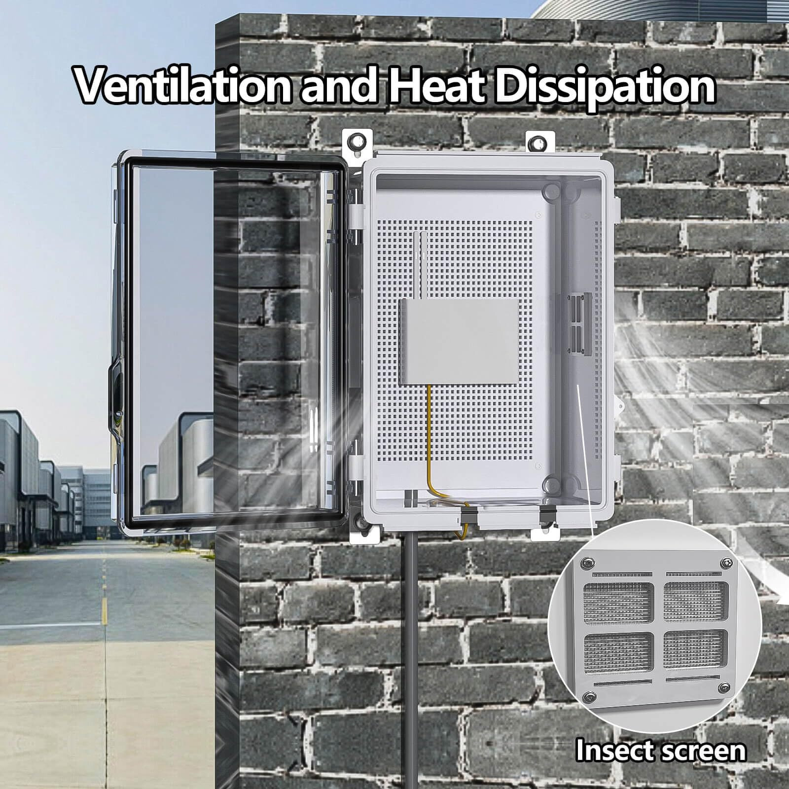 Animacyn Abs Electrical Junction Box  Ventilated Design  Cable Grommets  Ip65 Waterproof Enclosure  Indoor/Outdoor Use With Mounting Panel. (Clear Cover  11"&quotX7.4"&quotX5.5"")
